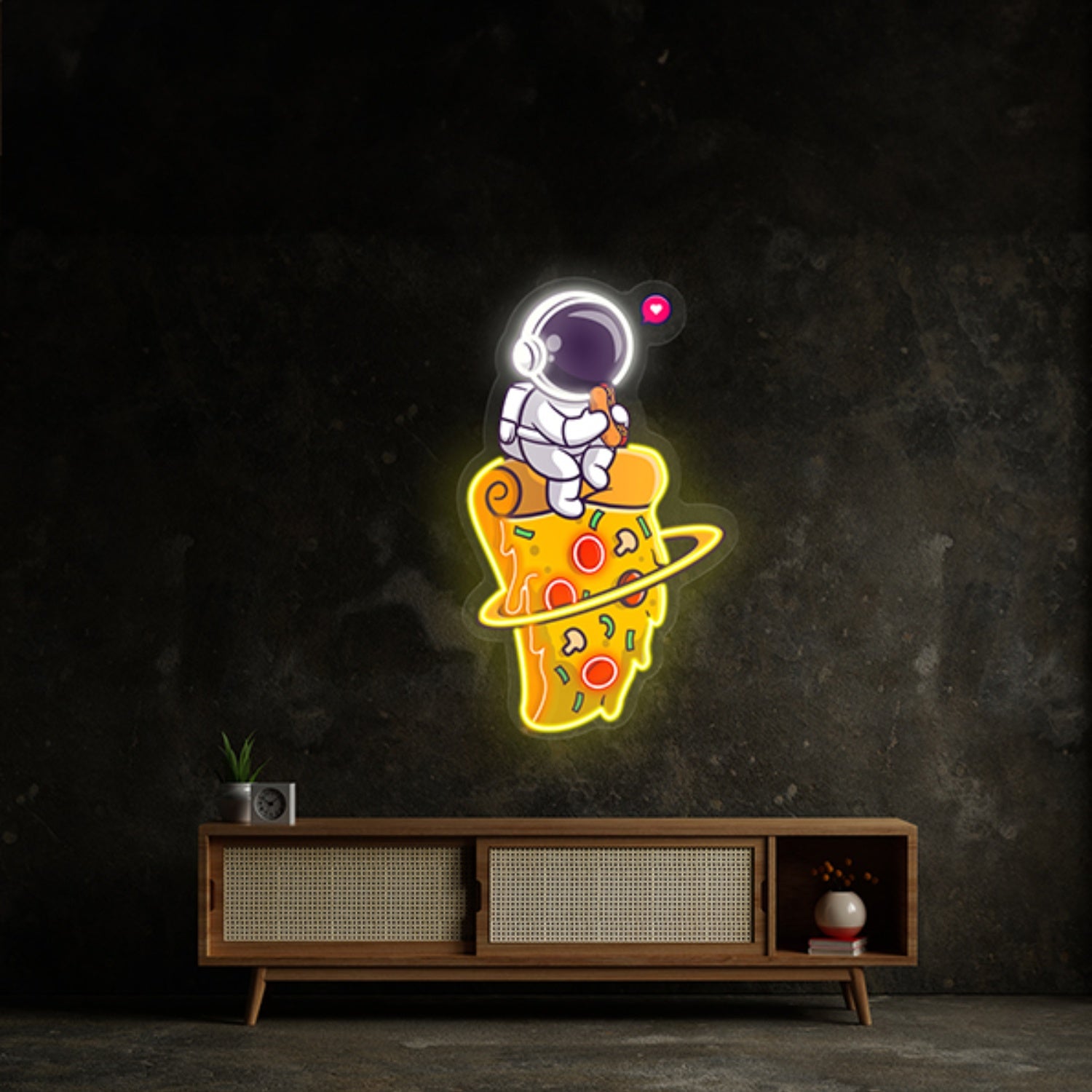 Astronaut Pizza Led Neon Sign Wall Art Decor Light Pop Art | Shineneon