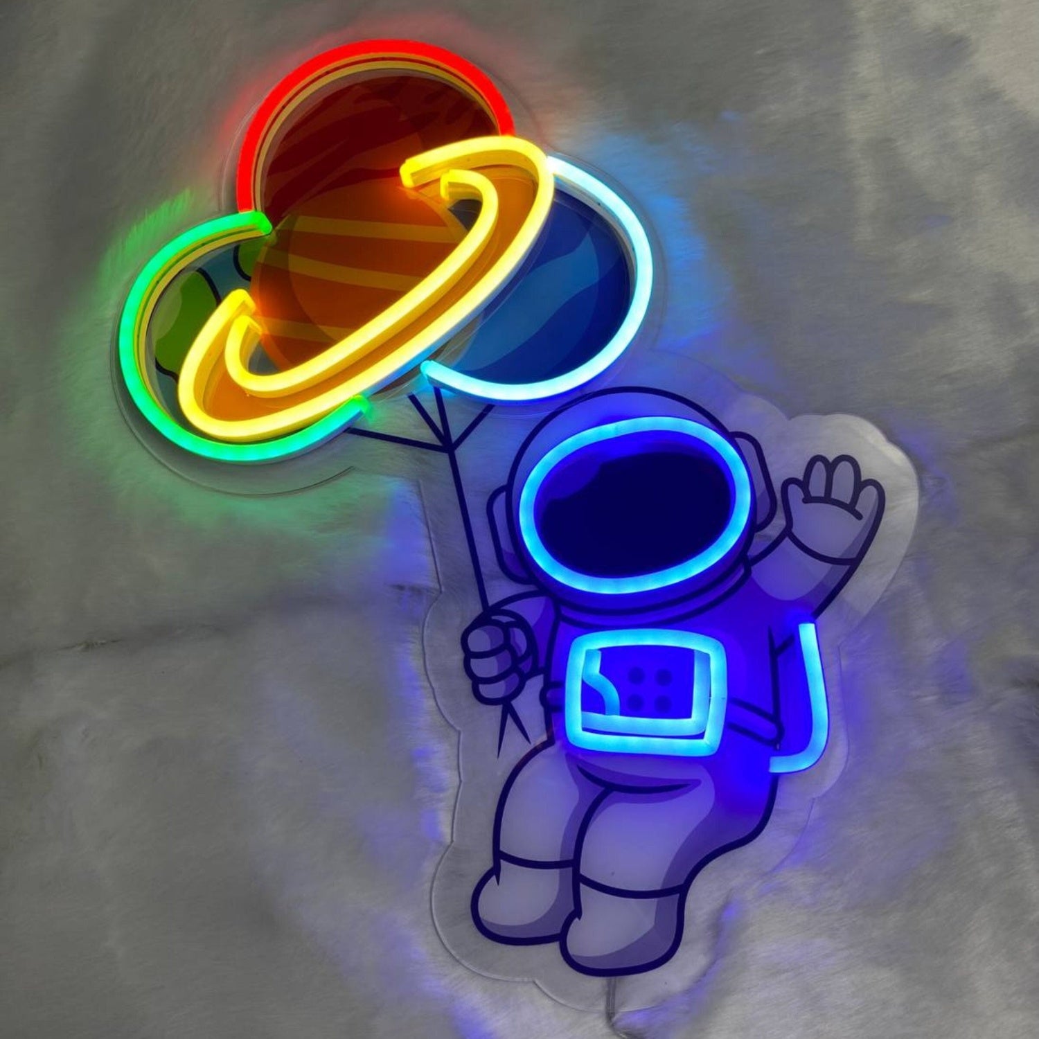 Astronaut Planet Balloon Decal Printed Neon Light | Shineneon