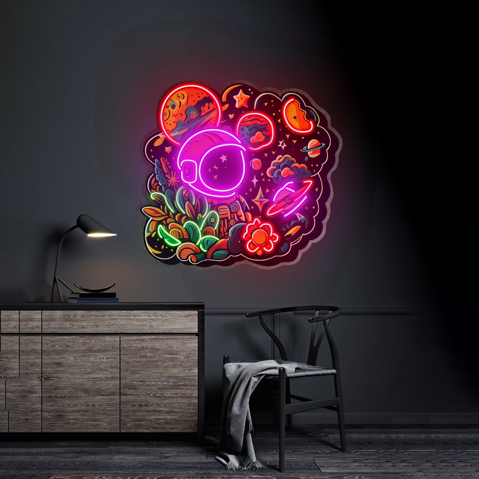 Astronaut Plant Universe Led Neon Sign Light Custom Led Signs - Shineneon