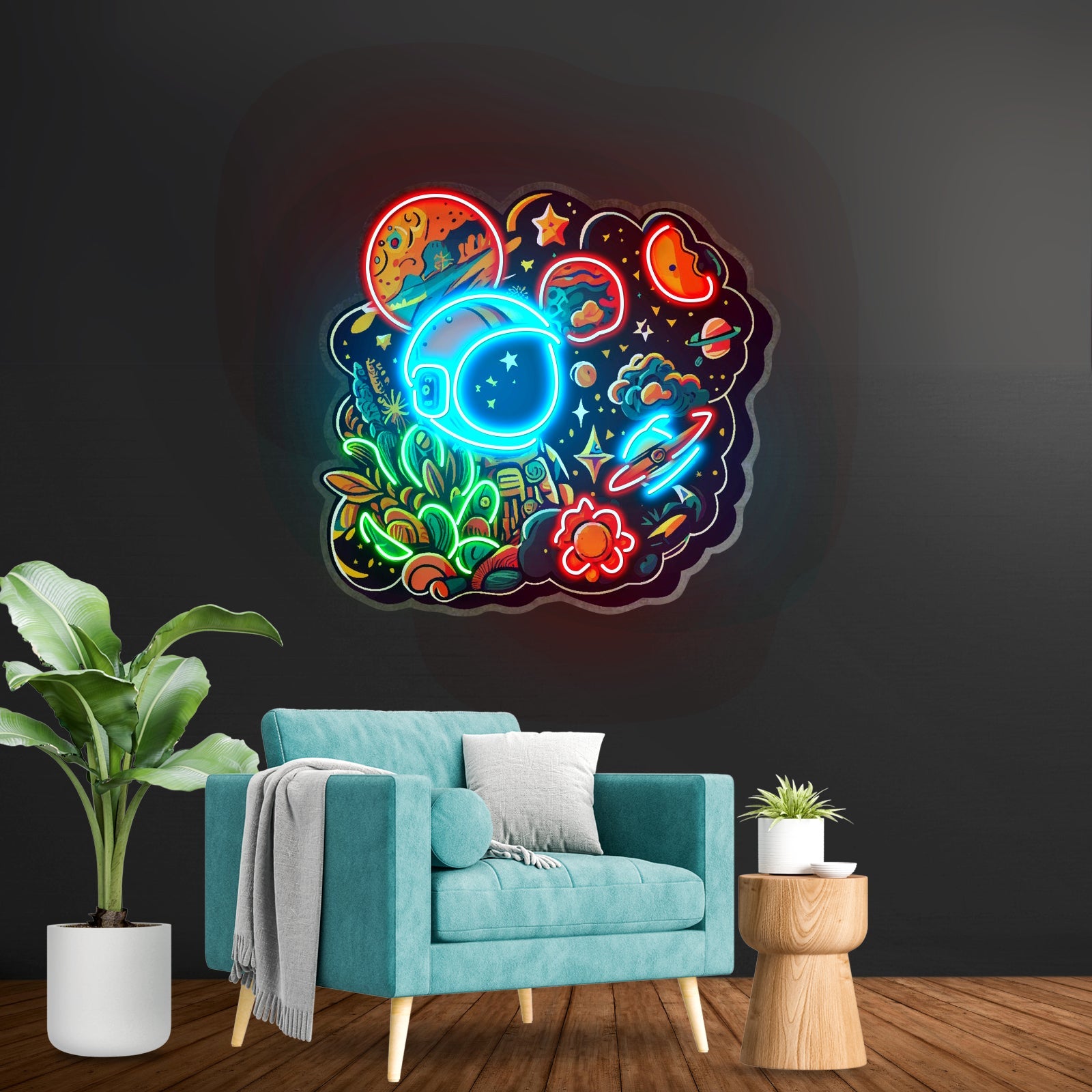 Astronaut Plant Universe Led Neon Sign Light Custom Led Signs - Shineneon