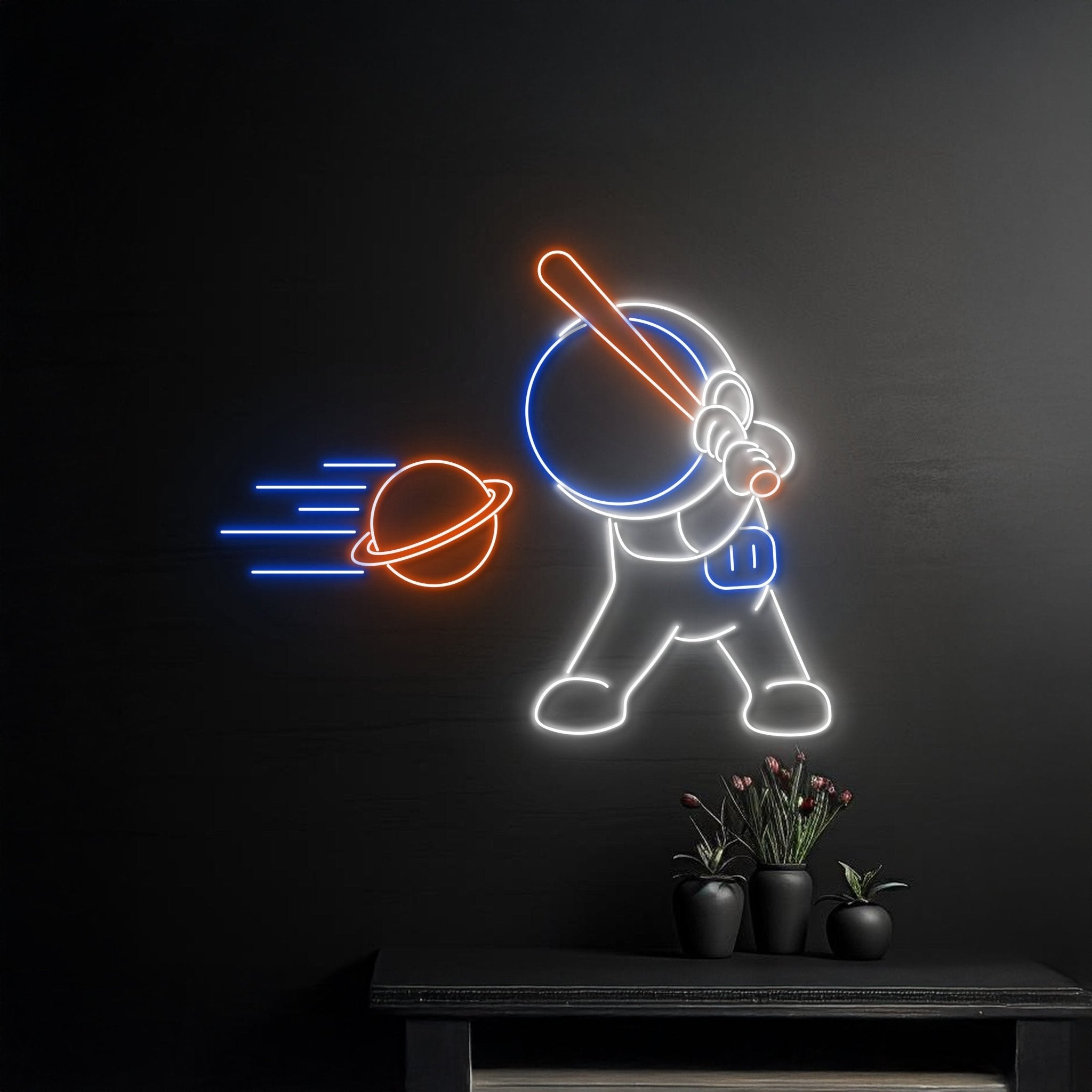 Astronaut Playing Baseball Neon Sign - Shineneon