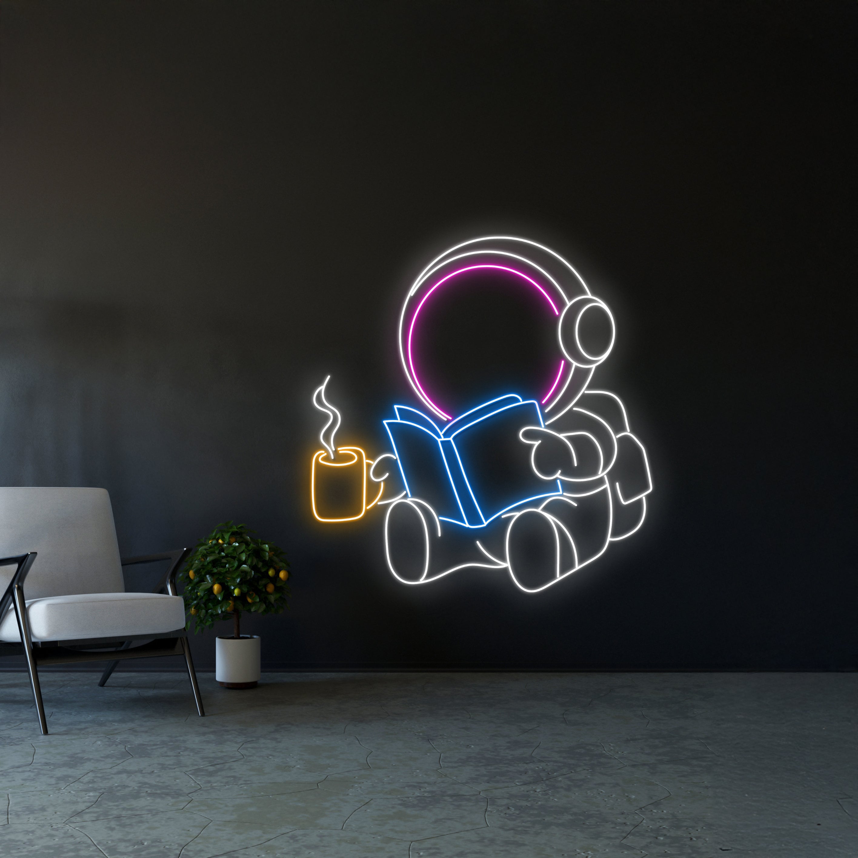 Astronaut Reading Book Neon Sign | Shineneon