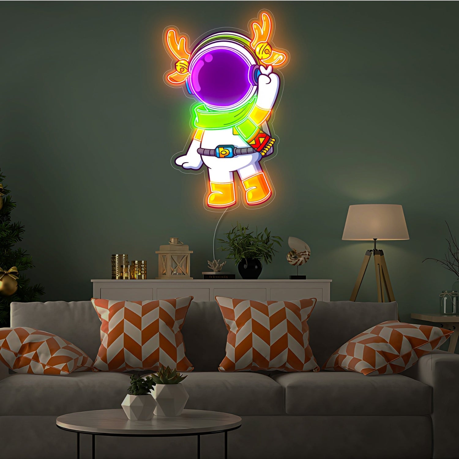 Astronaut Reindeer Christmas Neon Acrylic Artwork | Shineneon