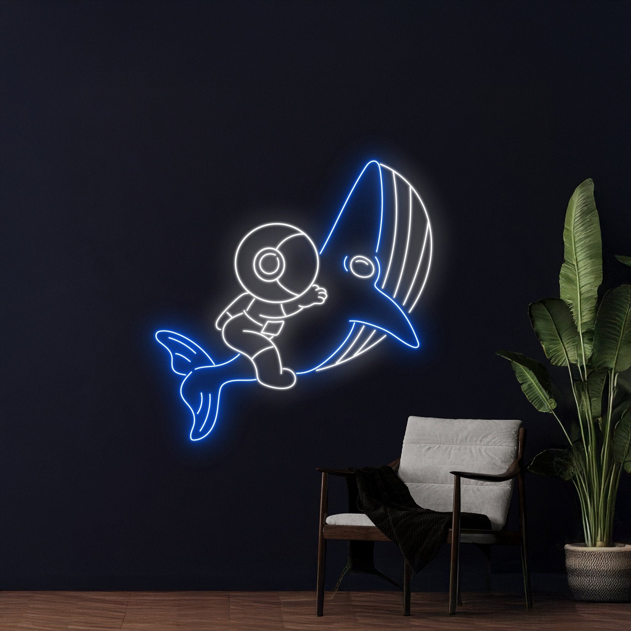 Astronaut Riding Whale Neon Sign - Shineneon