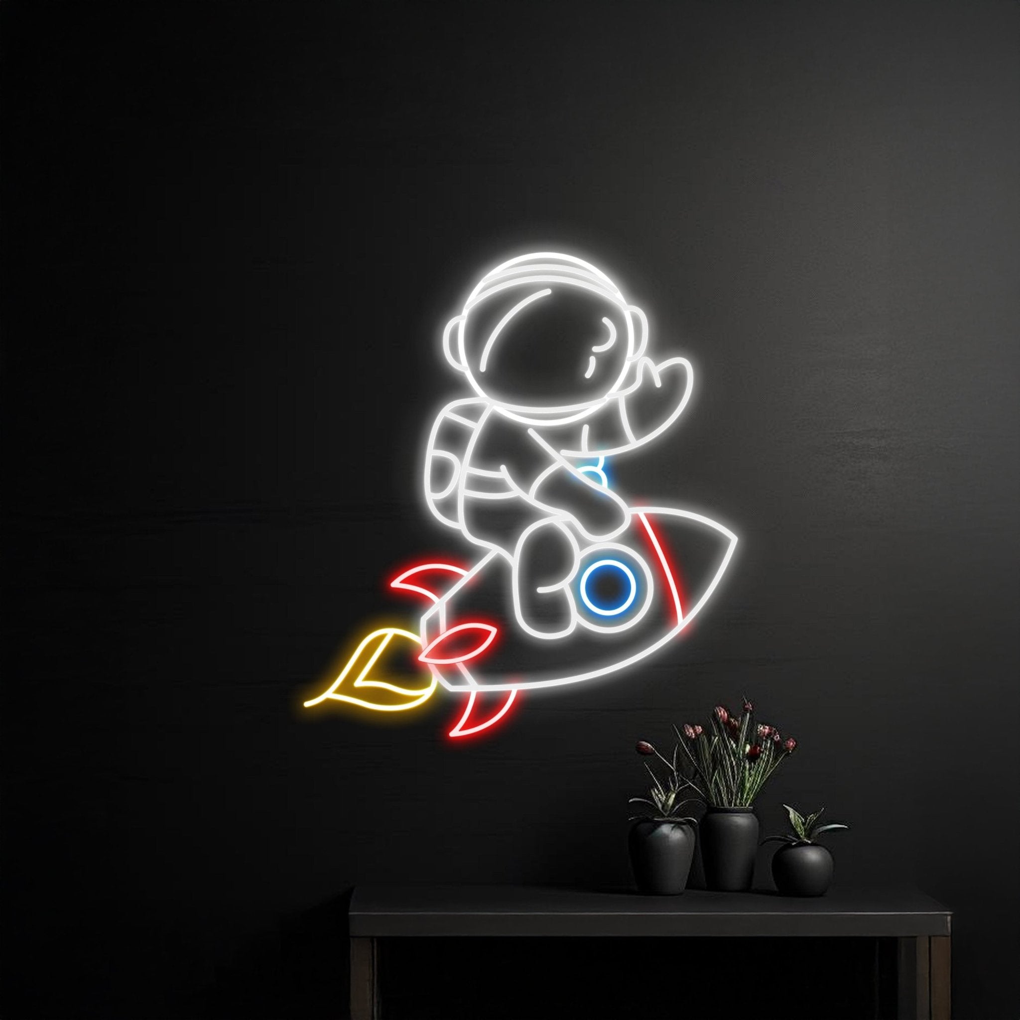 Astronaut Rocket Neon Sign Room Wall Decor - Shineneon