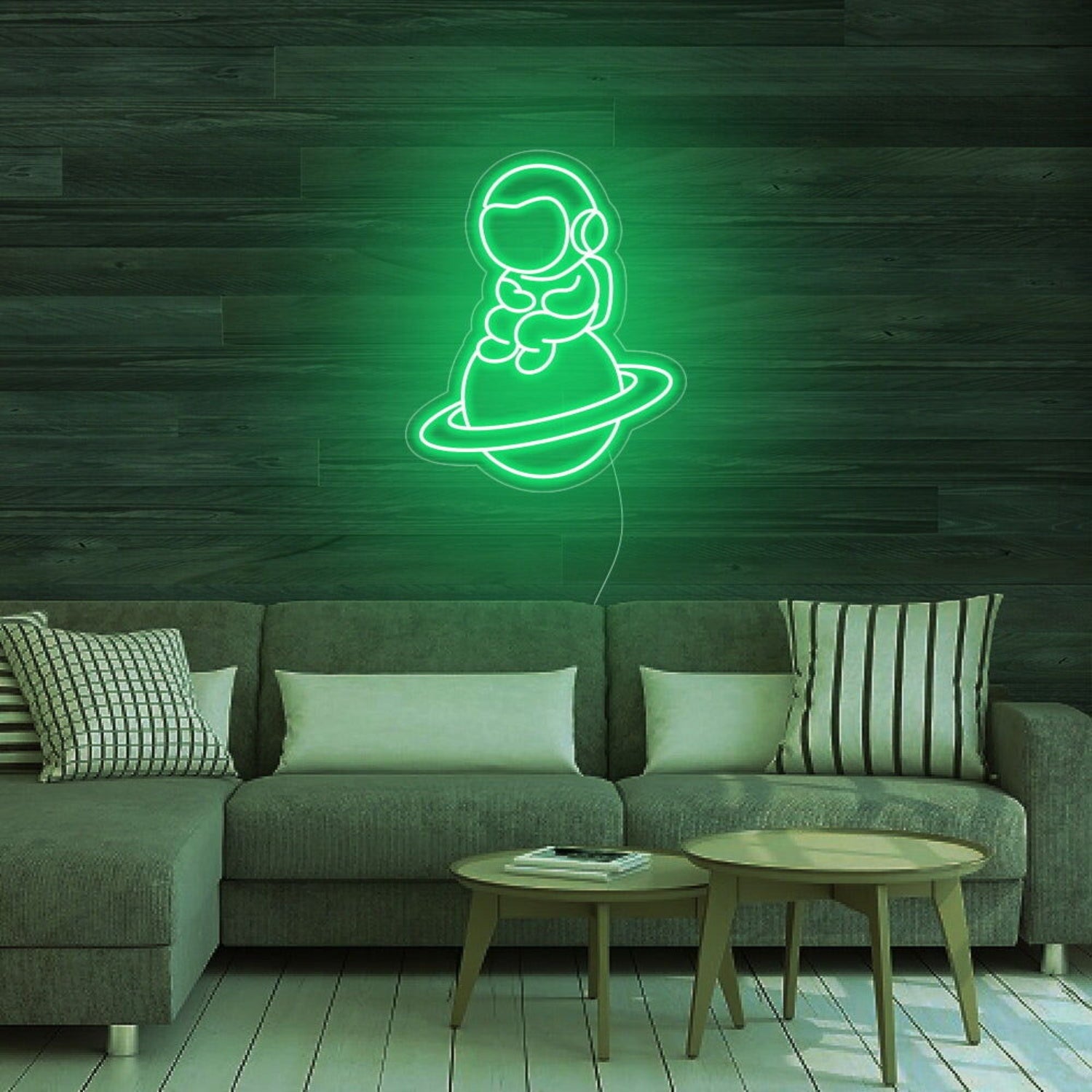 Astronaut Sitting On Planet Led Neon Sign For Space Enthusiasts | Shineneon