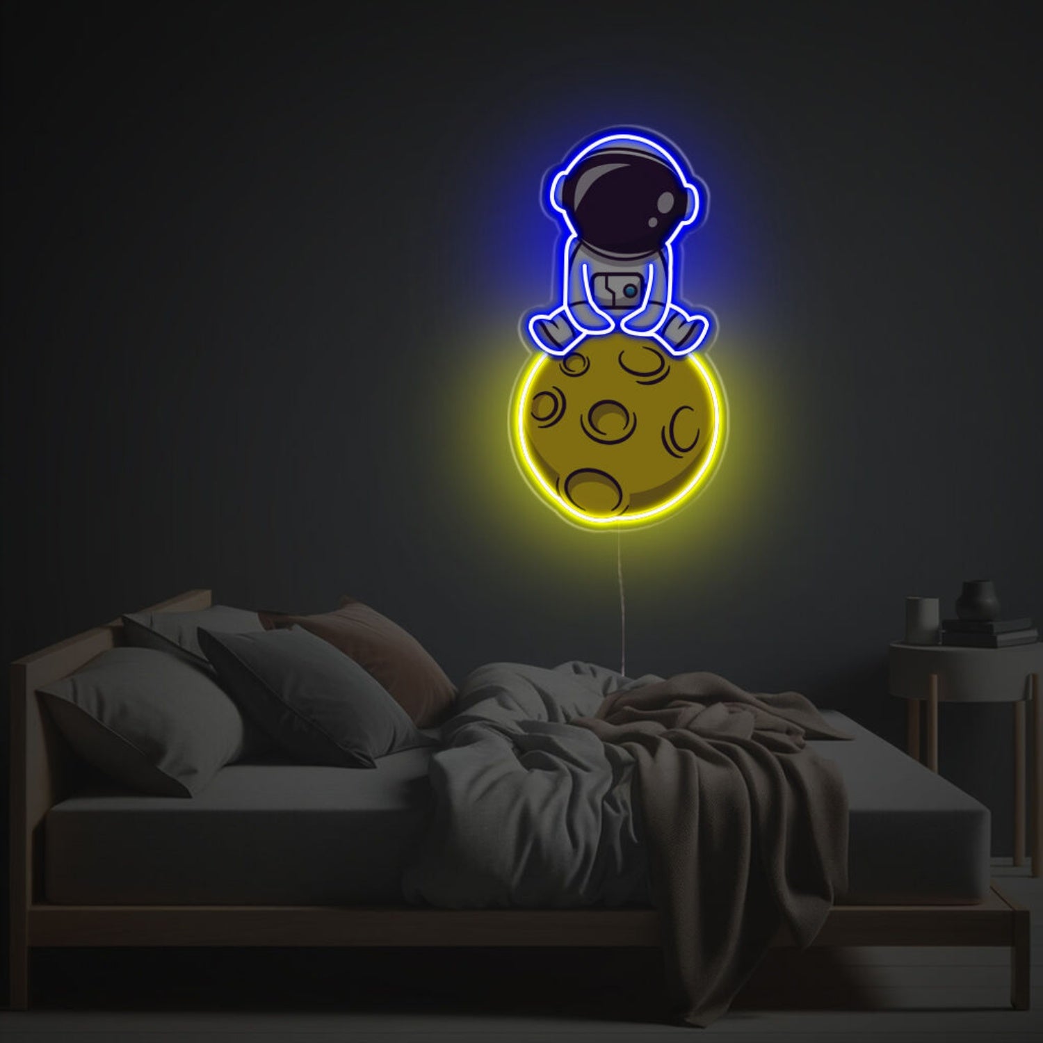 Astronaut Sitting On The Moon Led Neon Acrylic Artwork | Shineneon