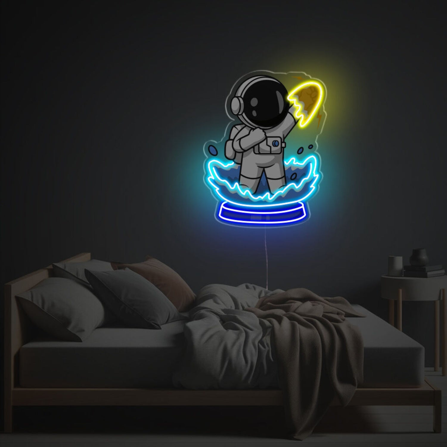 Astronaut Standing On The Water Platform Led Neon Acrylic Artwork | Shineneon