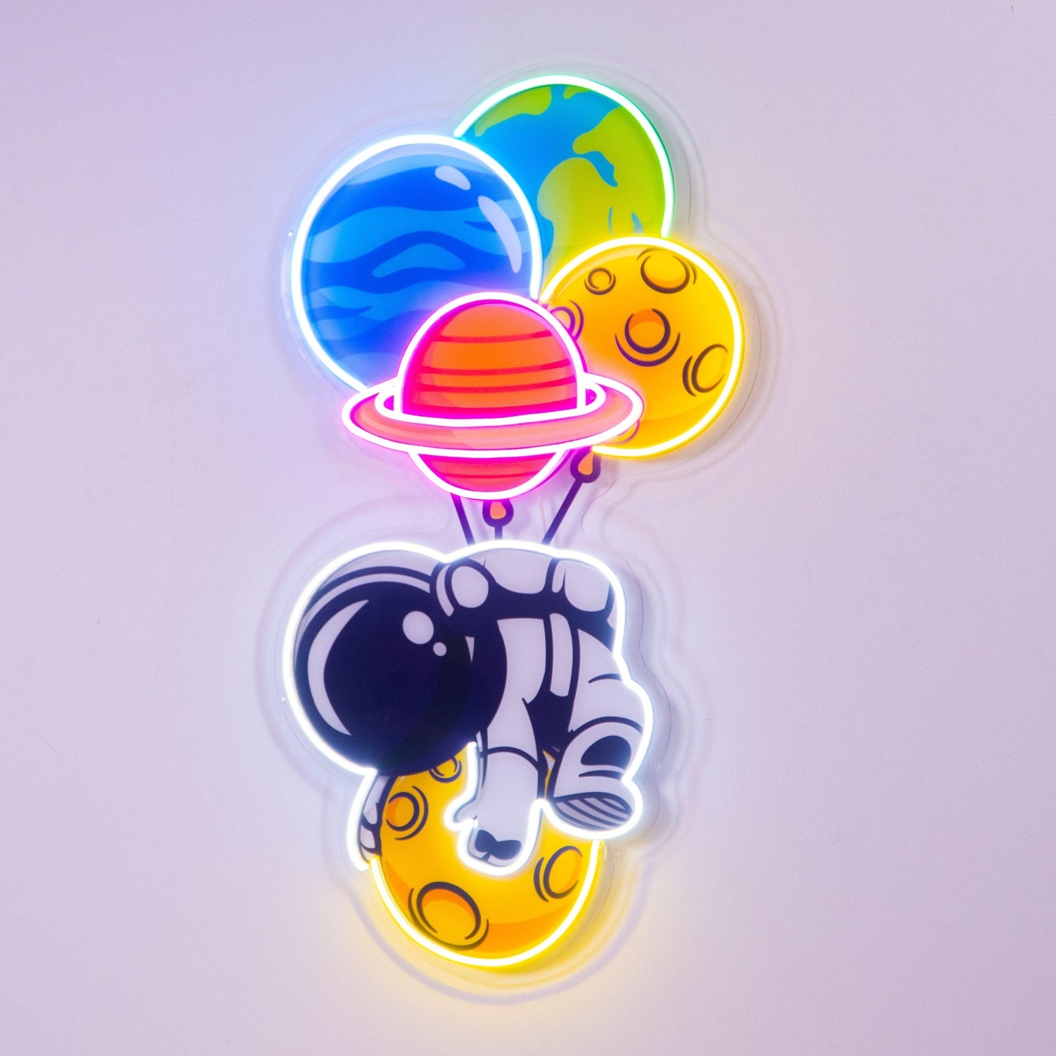 Astronaut Tiger Planet Uv Printed Led Neon Sign Home Decor | Shineneon