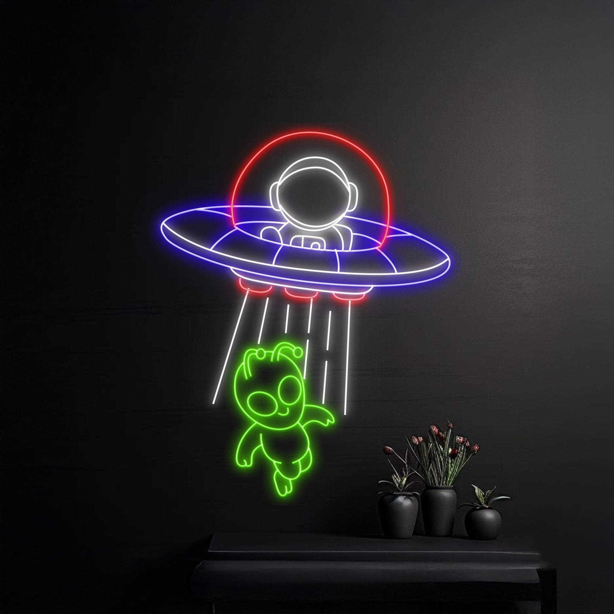 Astronaut Ufo Abduction Alien Neon Sign - Shineneon