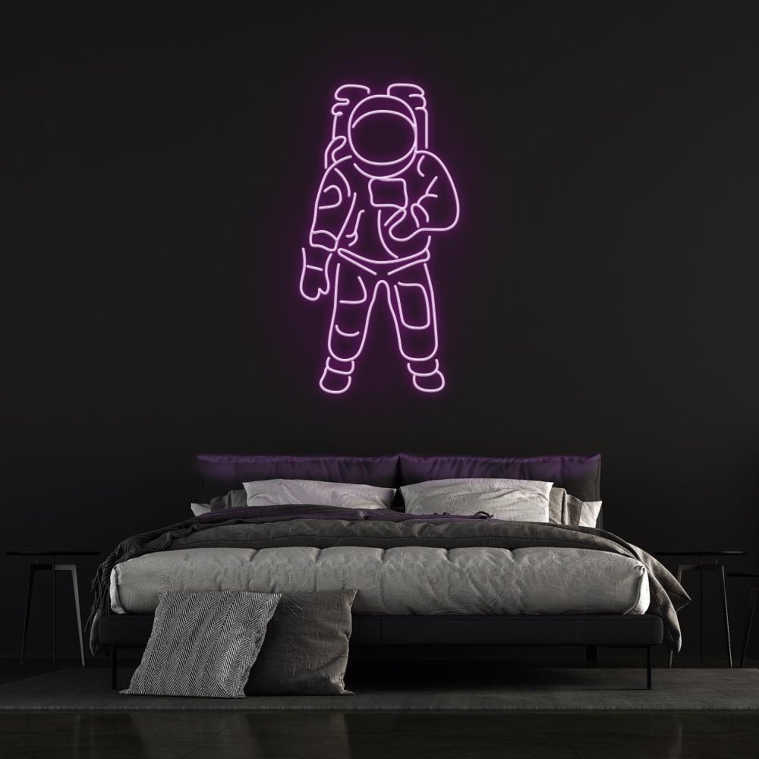 Astronaut White-Blue Led Neon Sign For Space-Themed Rooms Cafes | Shineneon