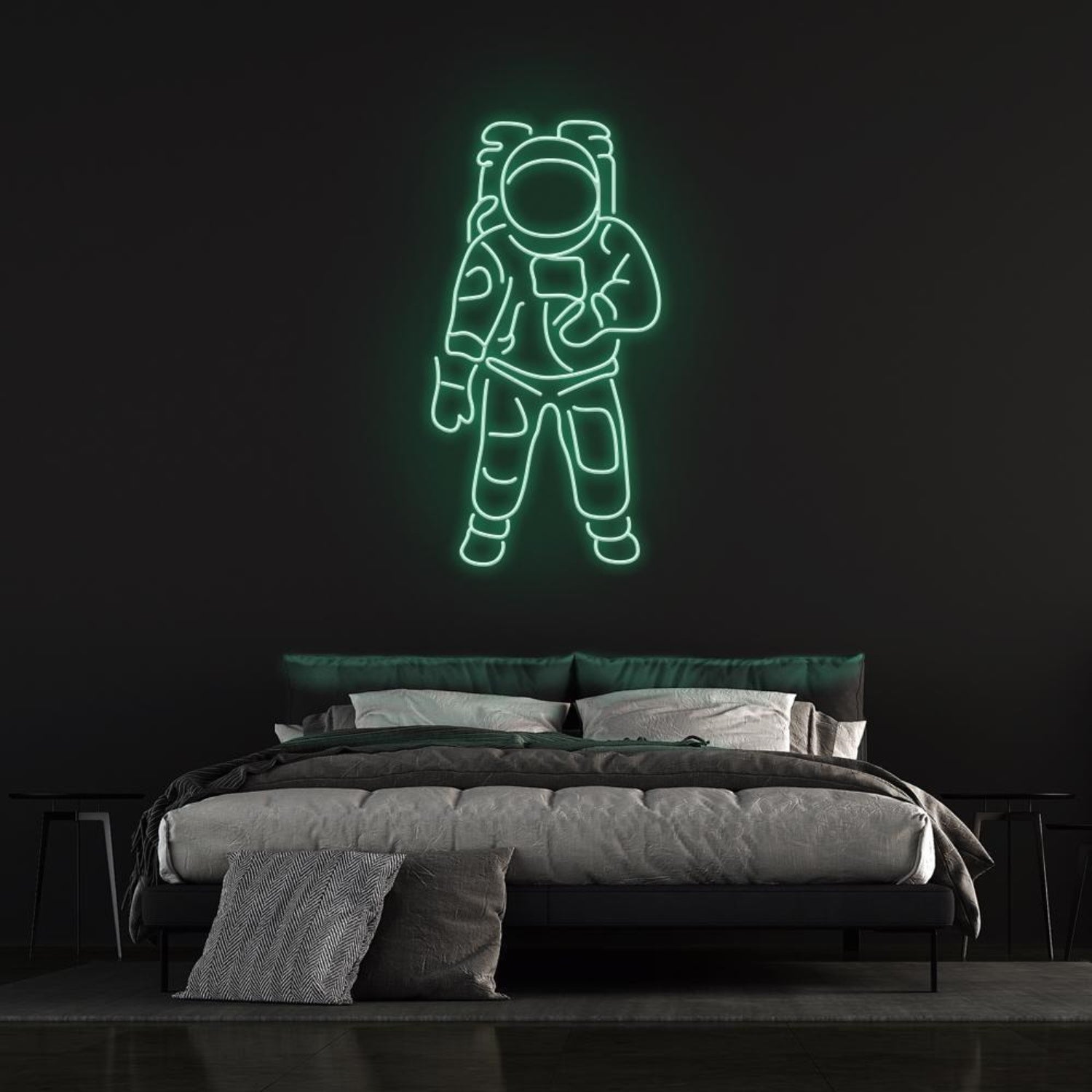Astronaut White-Blue Led Neon Sign For Space-Themed Rooms Cafes | Shineneon