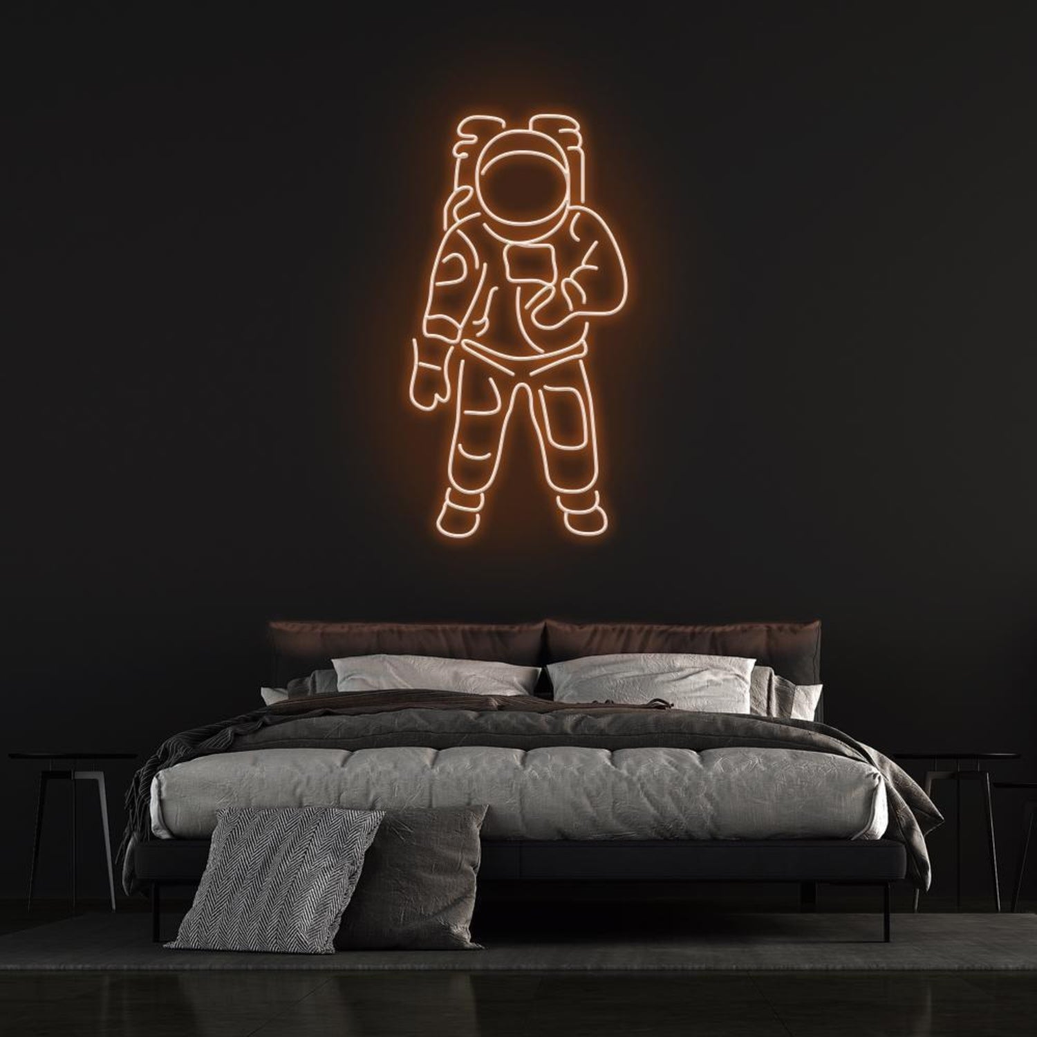Astronaut White-Blue Led Neon Sign For Space-Themed Rooms Cafes | Shineneon