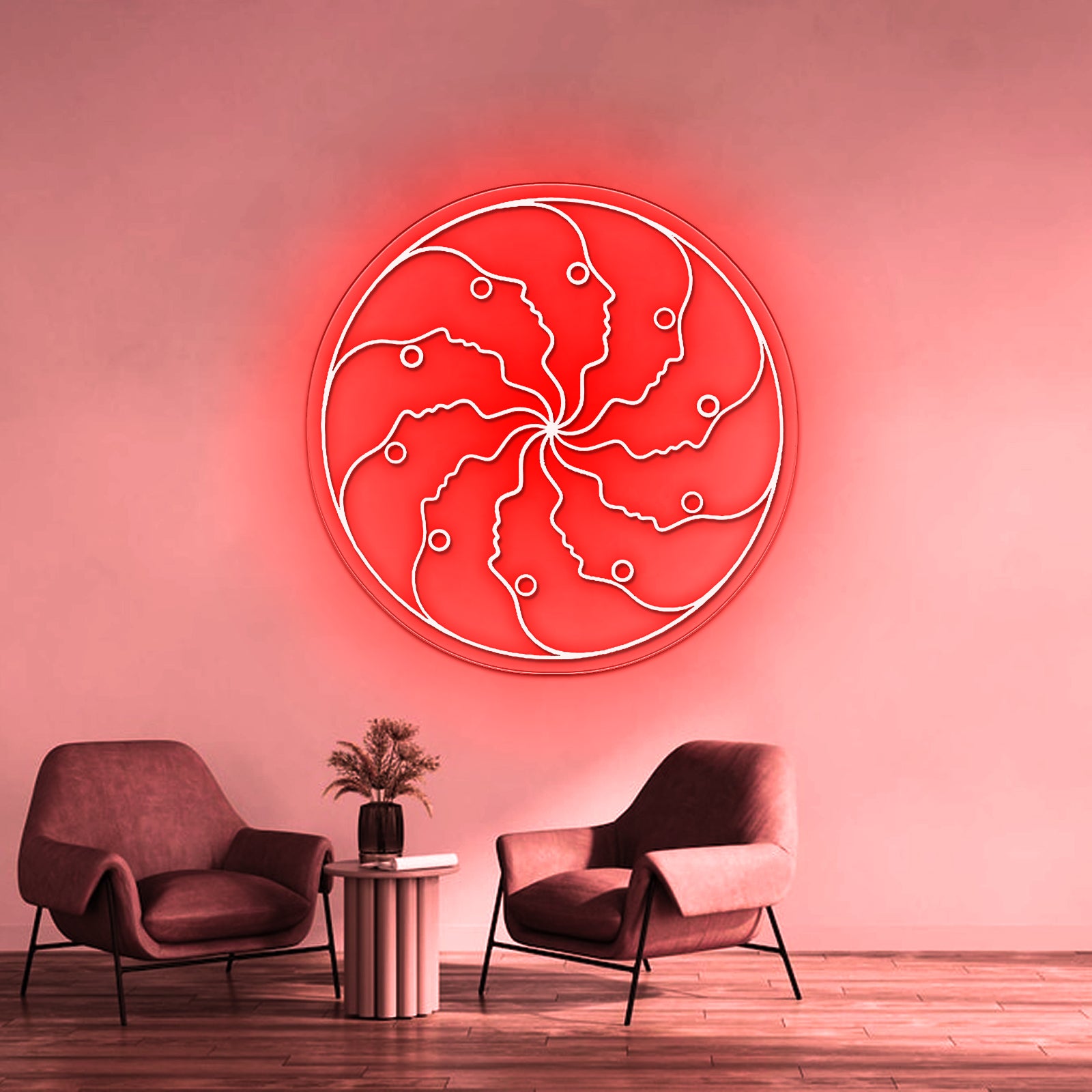 Atlas Round Unique Led Deisgn Aesthetic Neon Sign | Shineneon