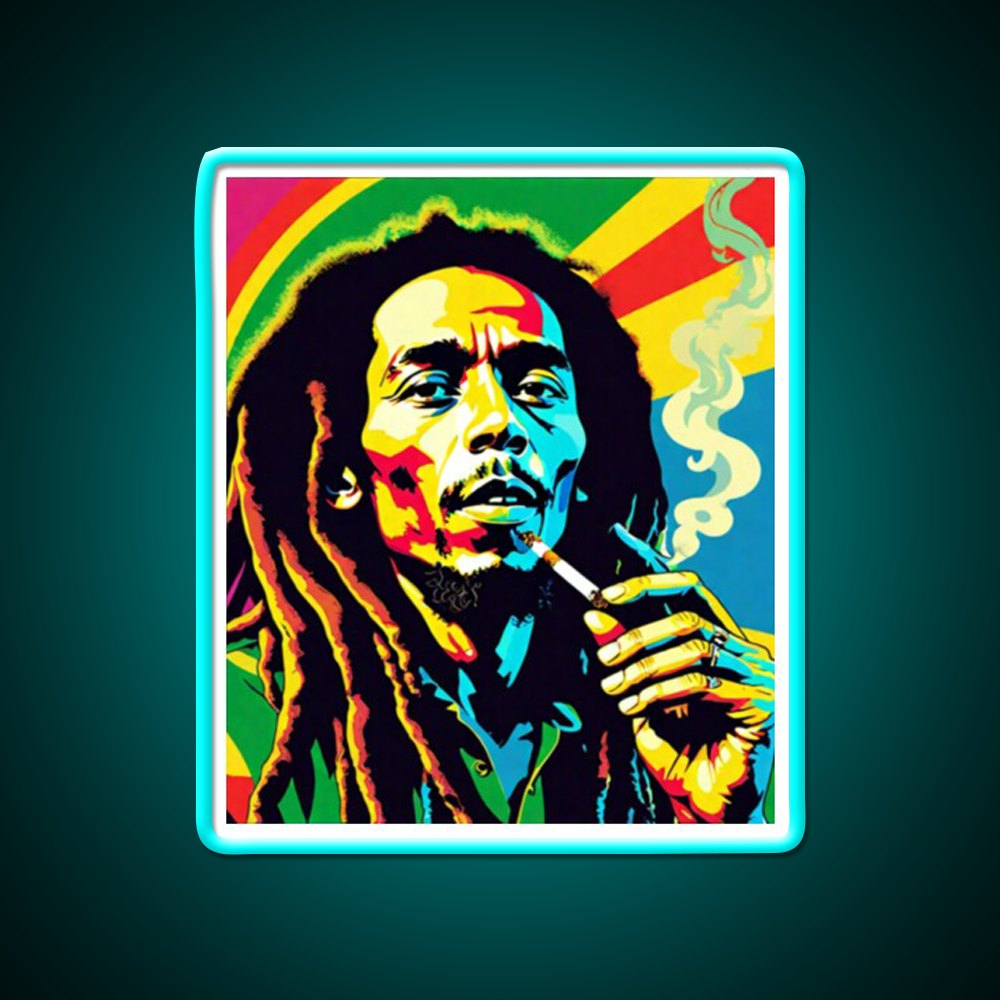 Atxlol One Love One Heart Hemp Inspired Green Leaf Led Neon Sign Rgb Color - Size and dimension reference