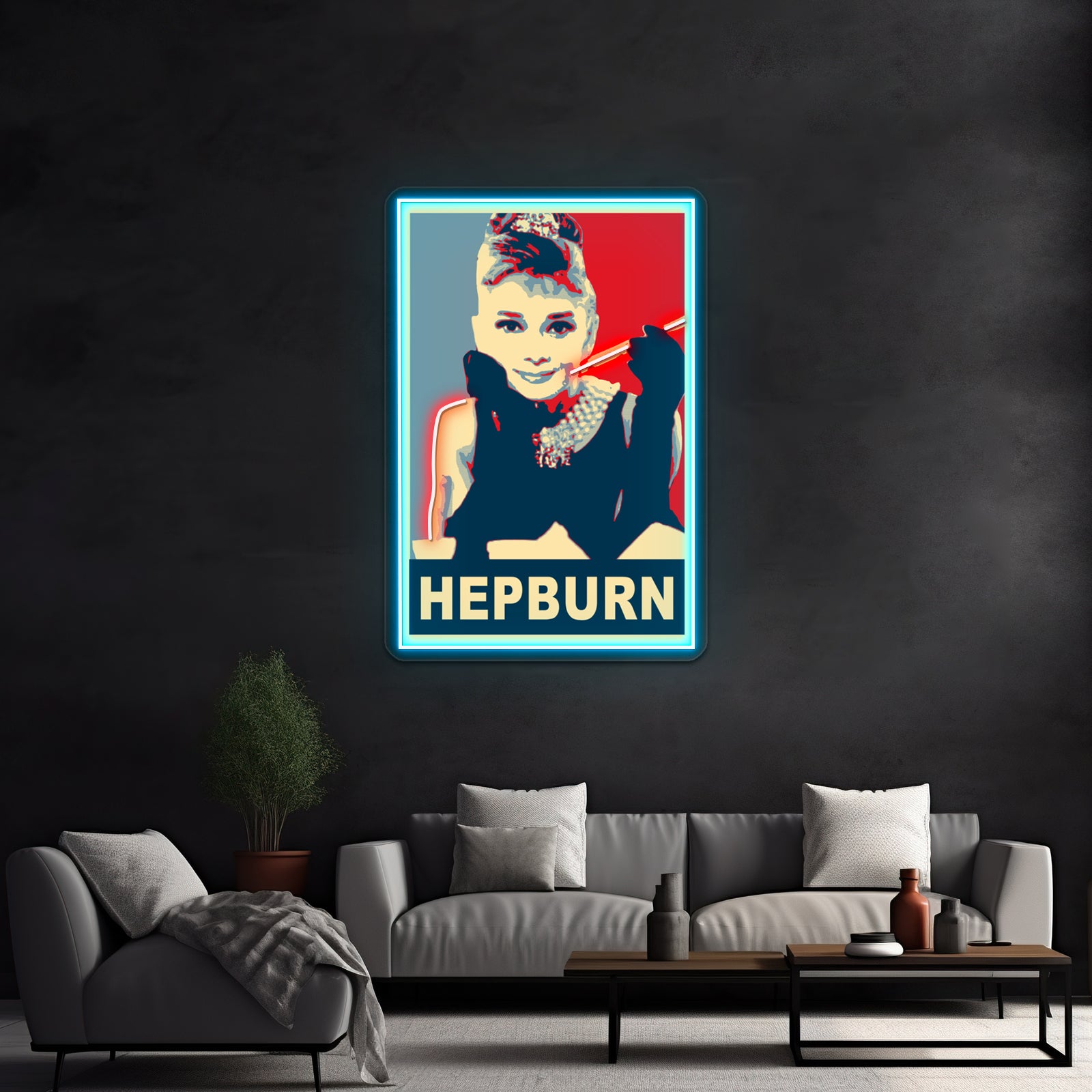 Audrey Hepburn Breakfast Artwork Led Neon Sign | Shineneon