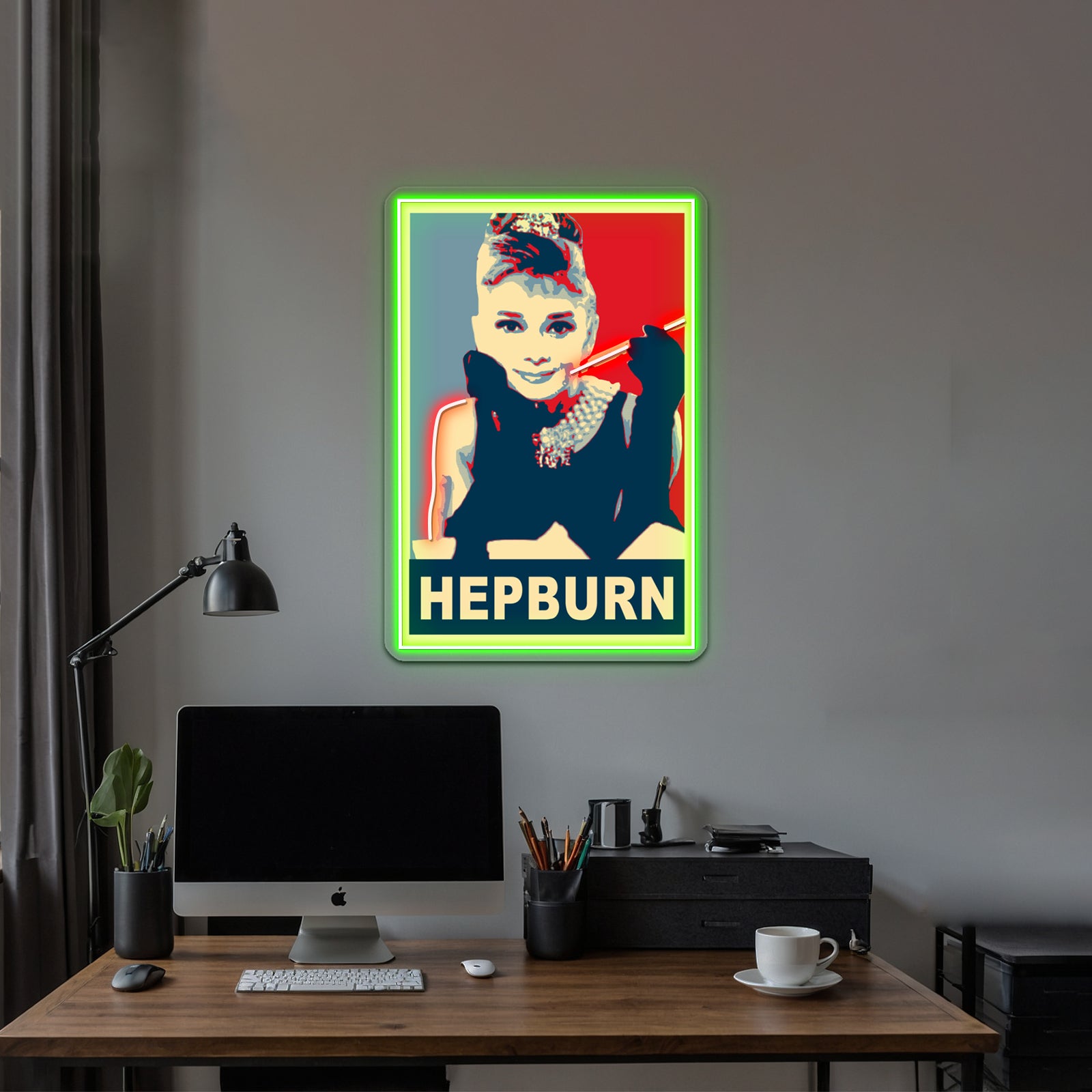 Audrey Hepburn Breakfast Artwork Led Neon Sign | Shineneon