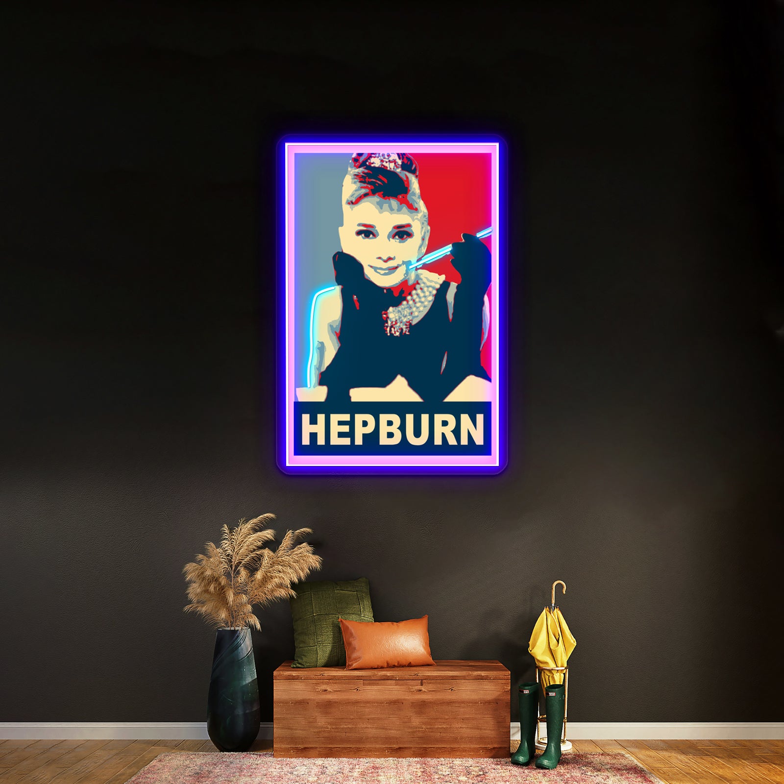 Audrey Hepburn Breakfast Artwork Led Neon Sign | Shineneon