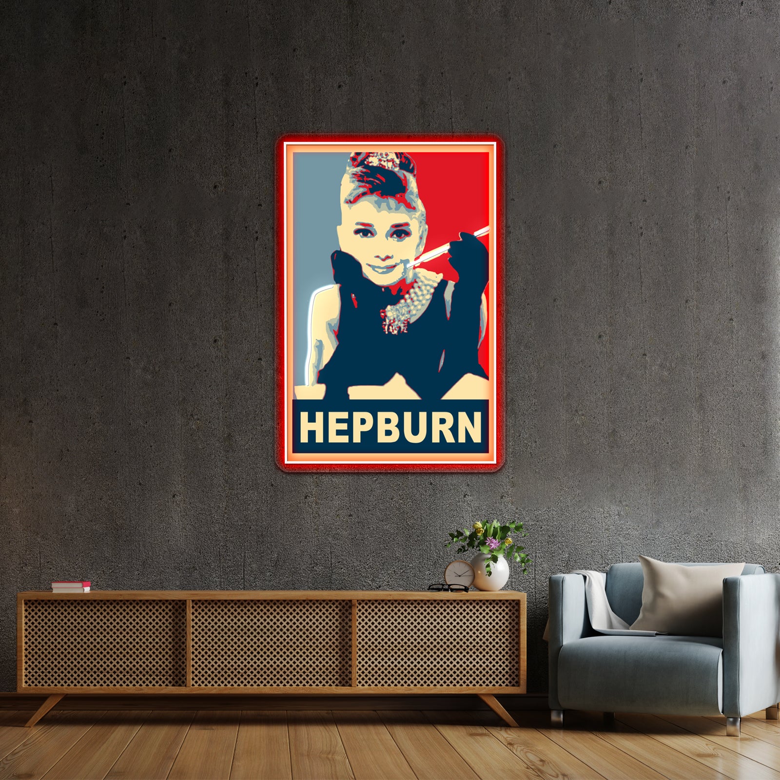 Audrey Hepburn Breakfast Artwork Led Neon Sign | Shineneon