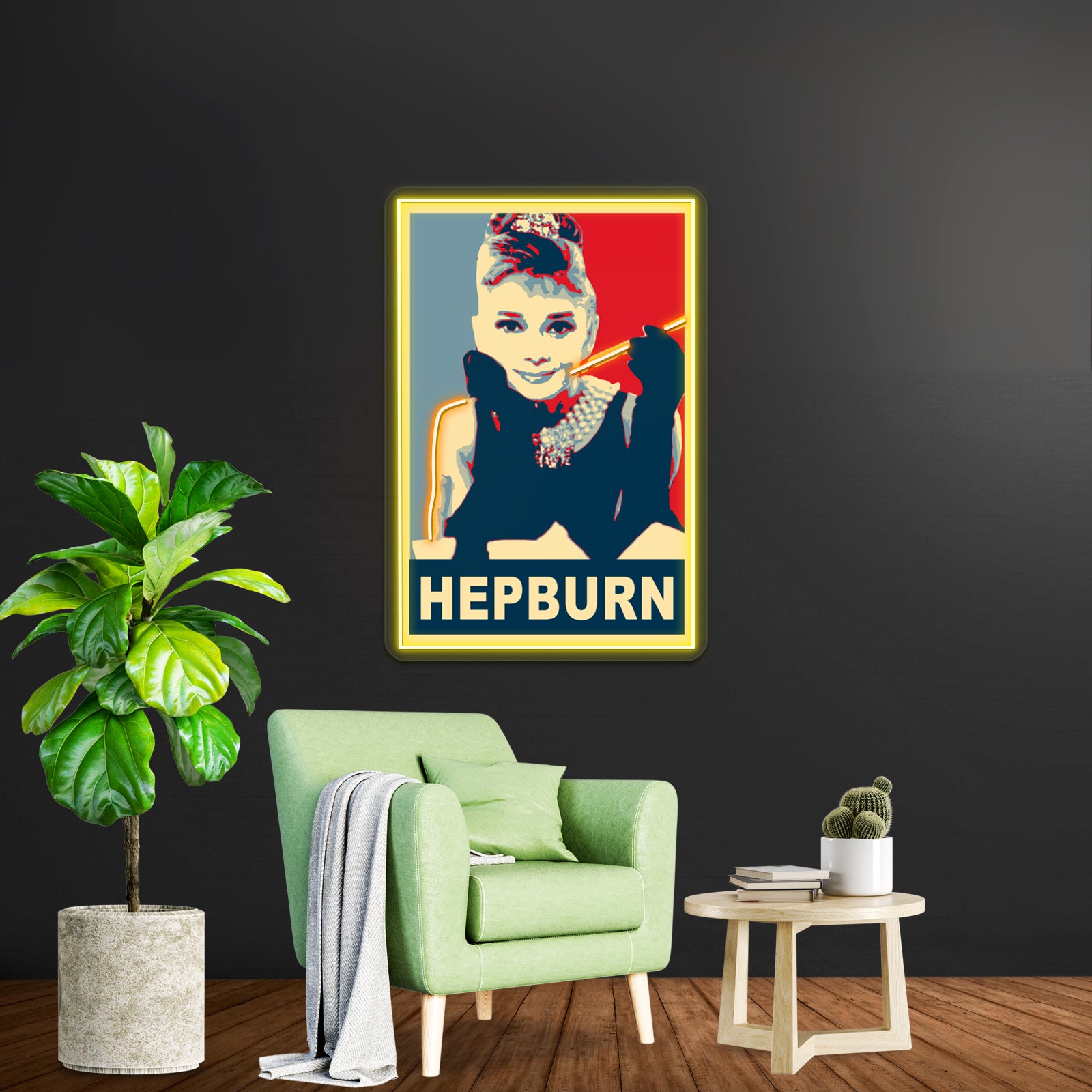 Audrey Hepburn Breakfast Artwork Led Neon Sign | Shineneon