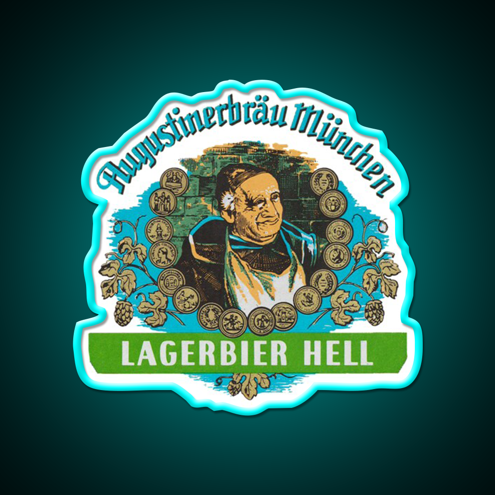 Augustiner Munich Beerlagerbier Hell Classic Beer Bar Decor Led Neon Sign Rgb Color - Size and dimension reference