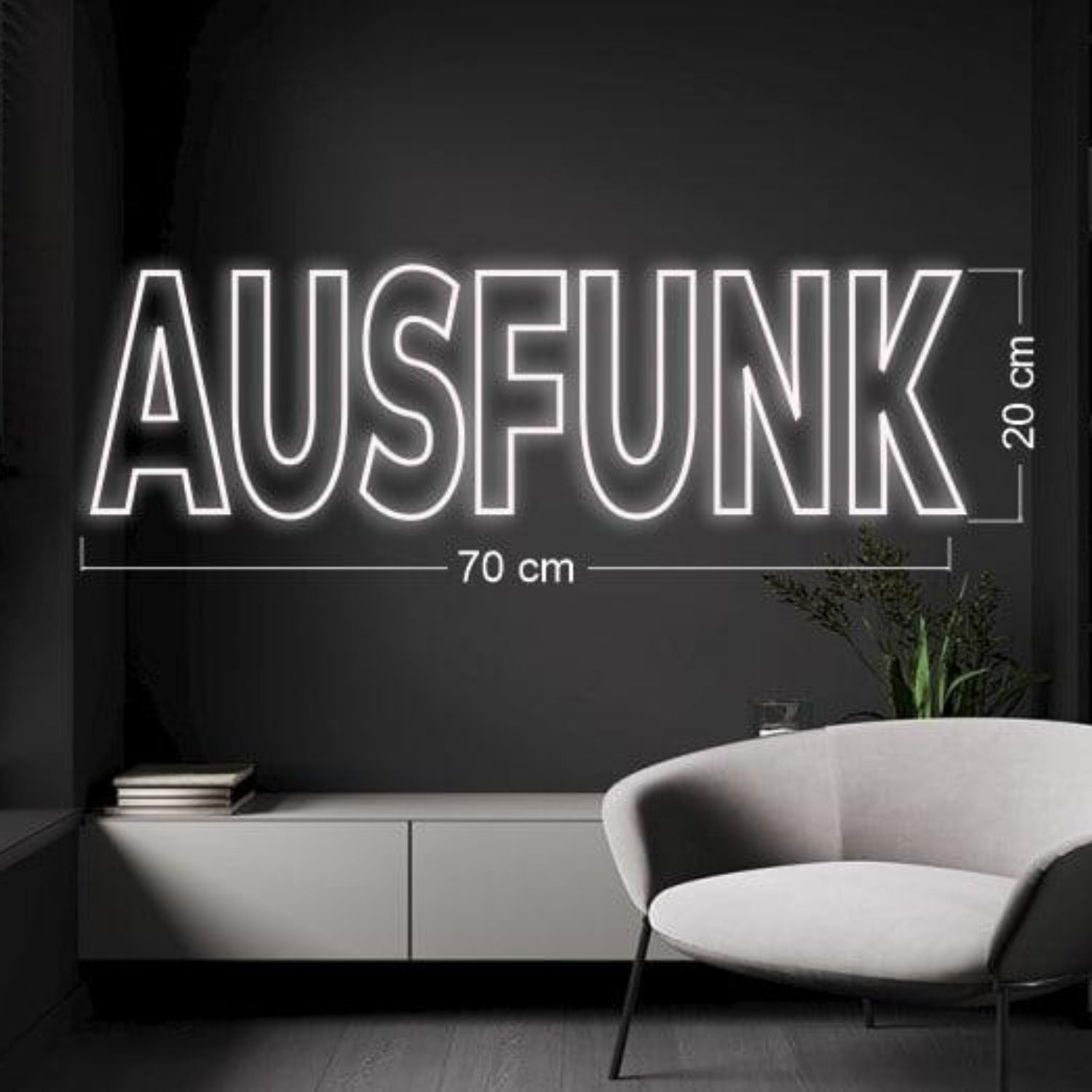 Ausfunk White Bold Led Neon Sign For Modern Home Office Decor | Shineneon