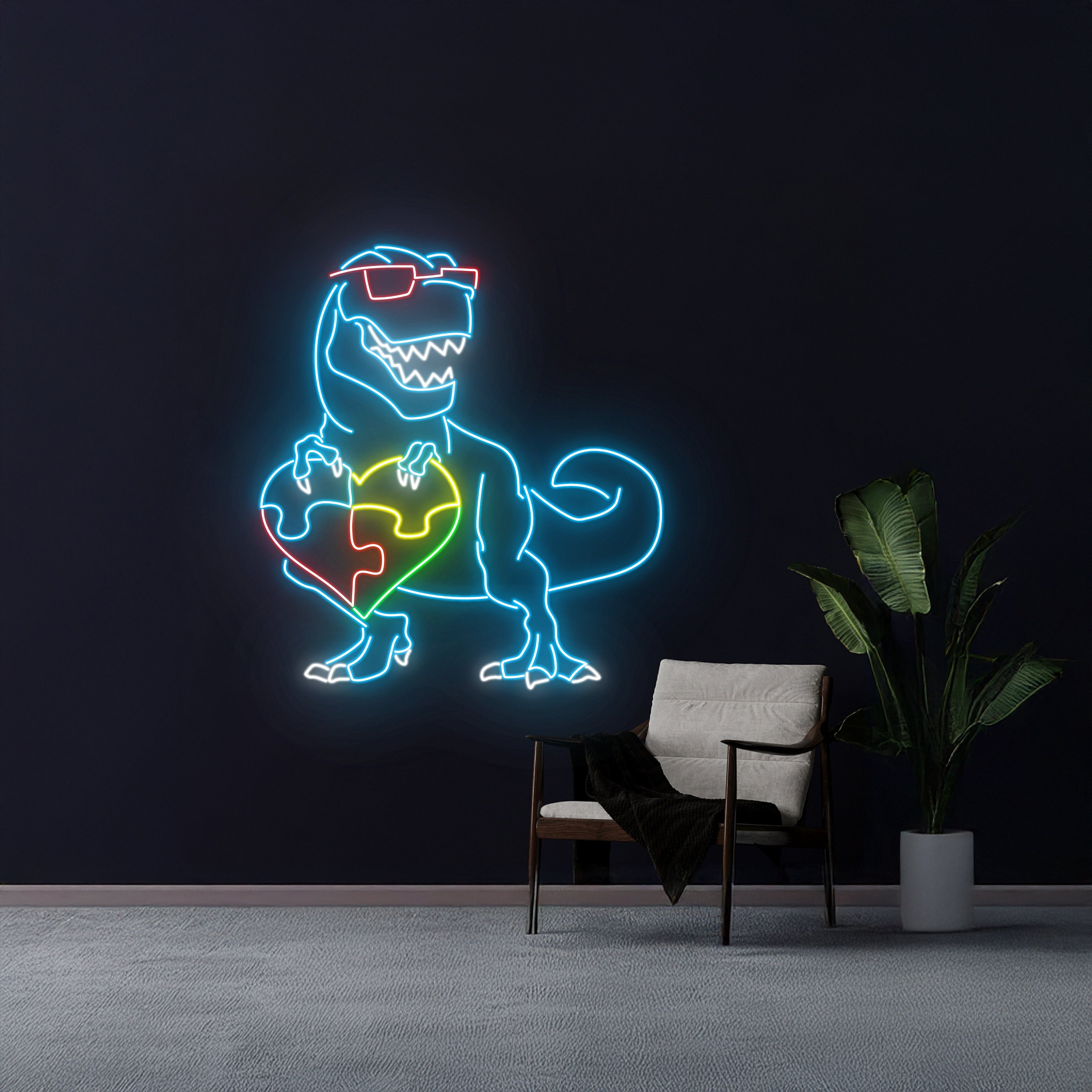 Autism Awareness Dinosaur Neon Sign | Shineneon