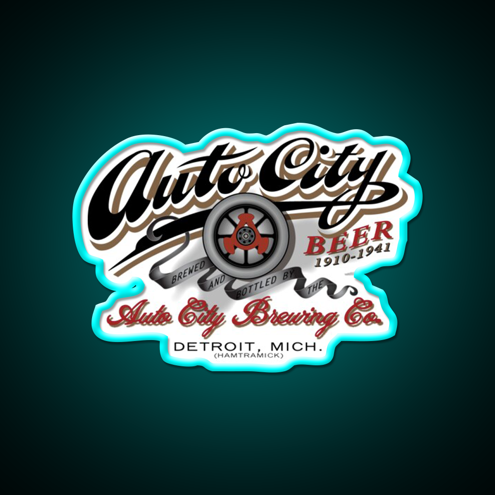 Auto City Brewing Company Beer Bar Decor Led Neon Sign Rgb Color - Size and dimension reference