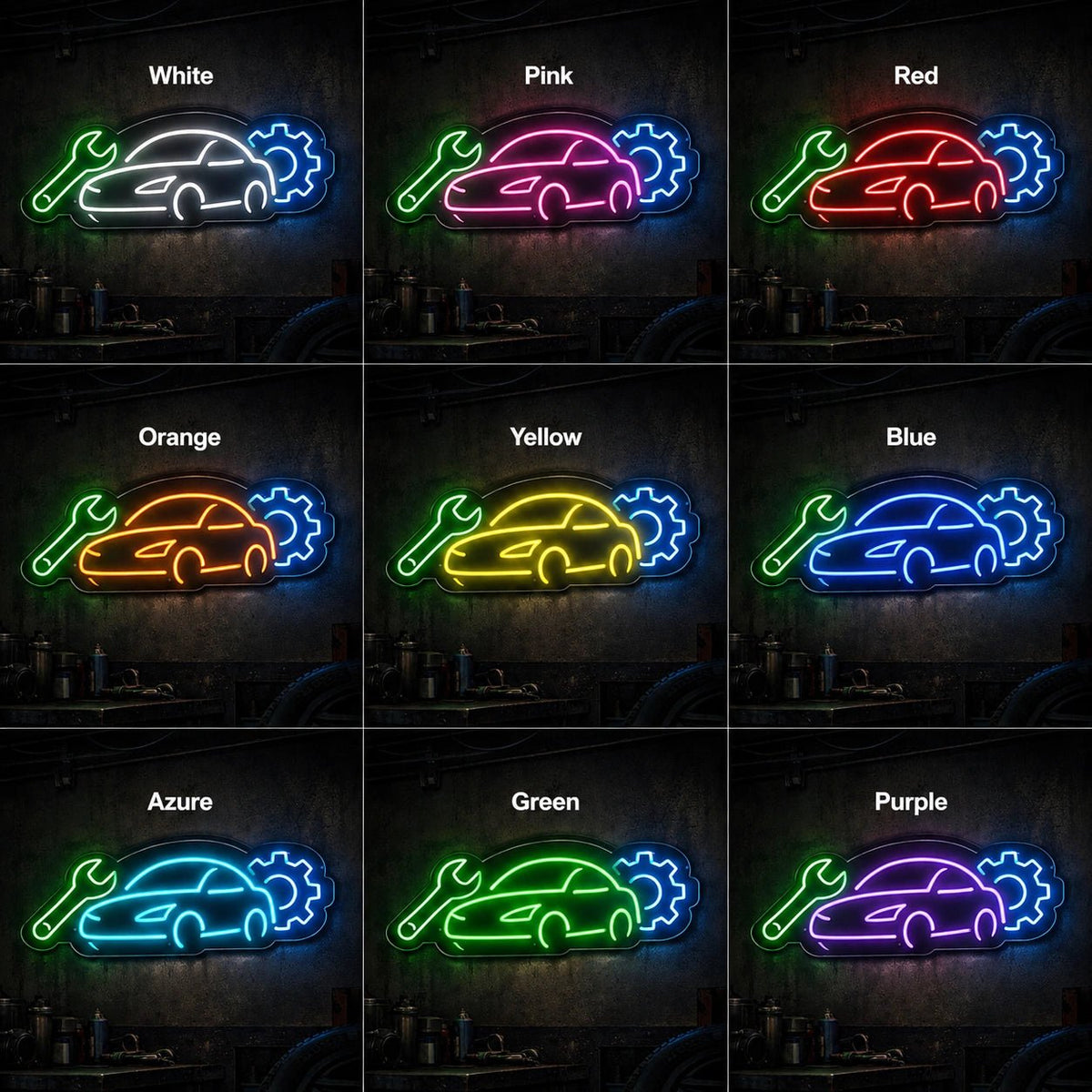 Auto Repair Car Wrench LED Neon Sign - Shineneon
