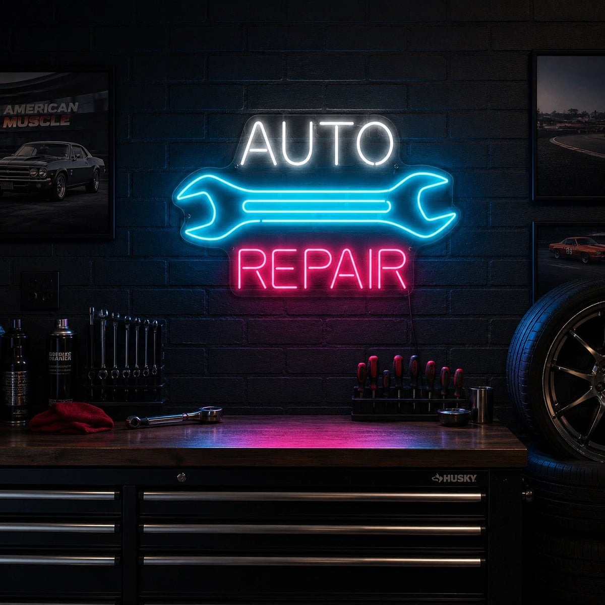 Auto Repair Wrench LED Neon Sign - Shineneon