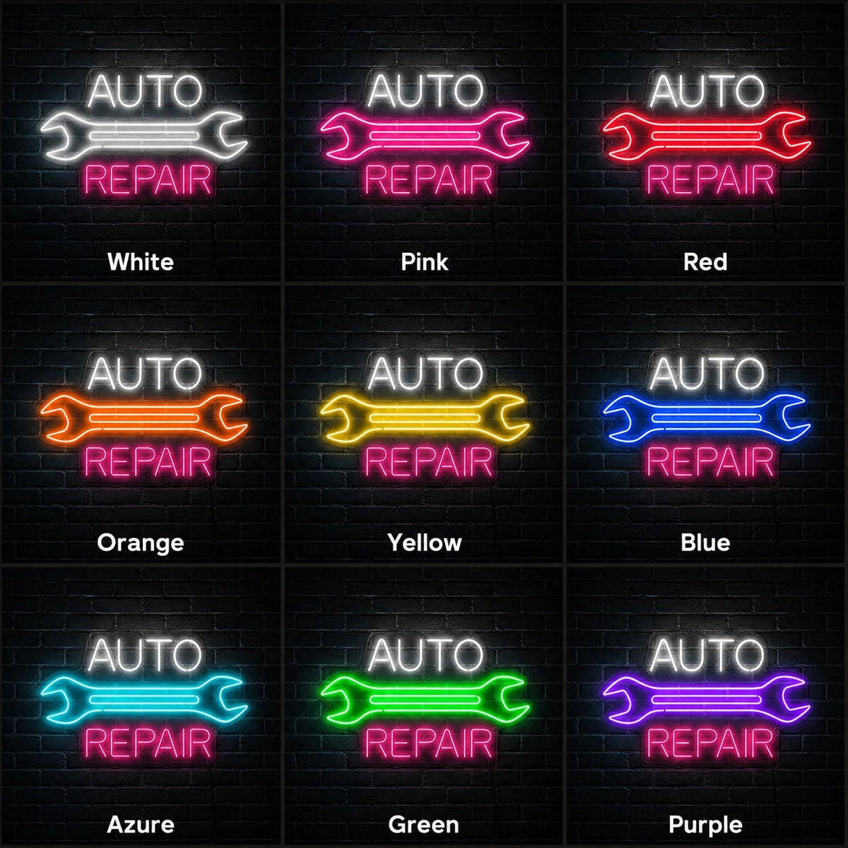 Auto Repair Wrench LED Neon Sign - Shineneon
