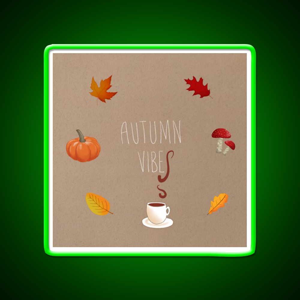 Autumn Vibes Cafe Led Neon Sign Espresso Bar Art Rgb Color