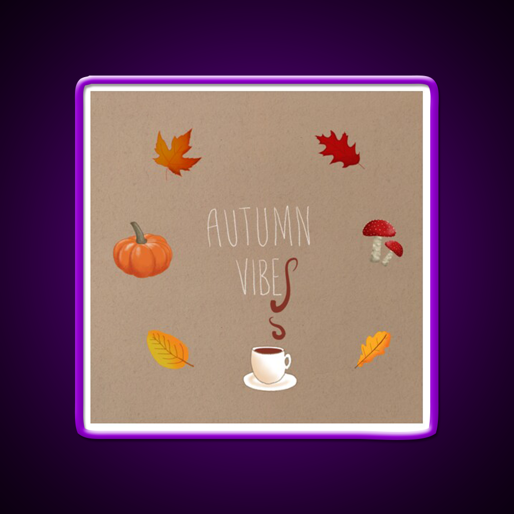 Autumn Vibes Cafe Led Neon Sign Espresso Bar Art Rgb Color