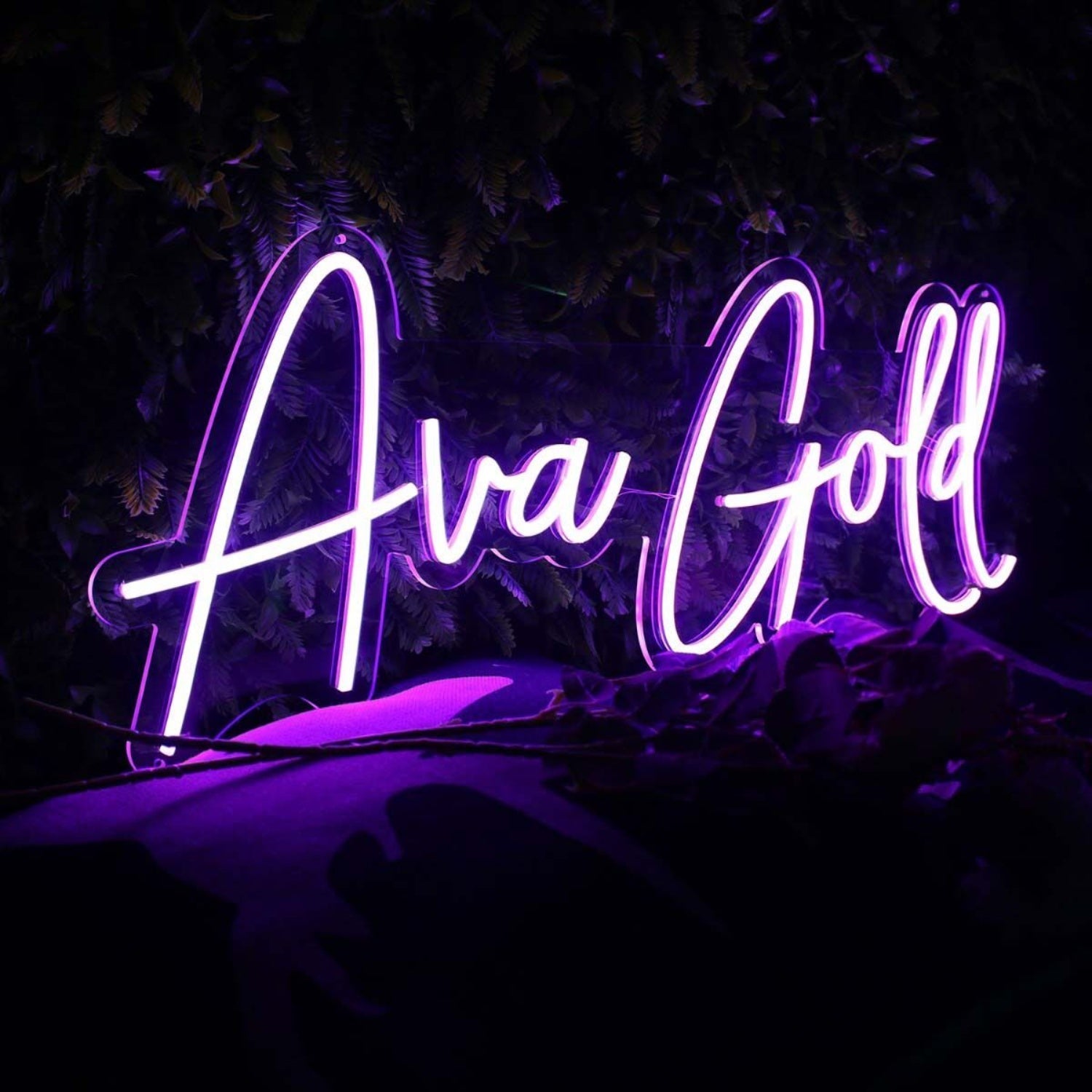Ava Gold Purple Led Neon Sign - Shineneon