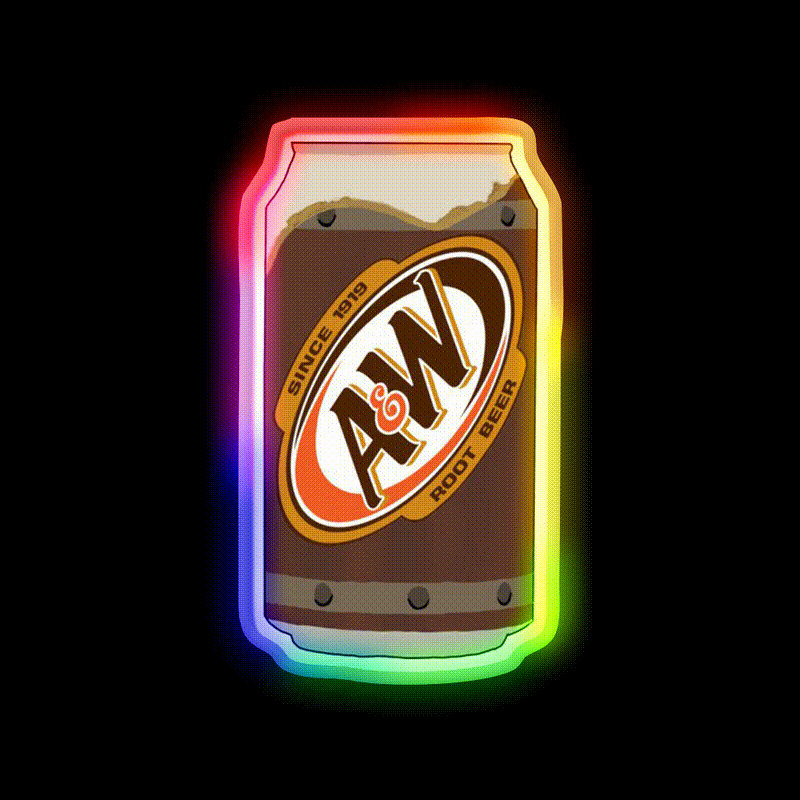 Aw Root Beer Bar Decor Led Neon Sign Rgb Color - LED neon sign close-up detail
