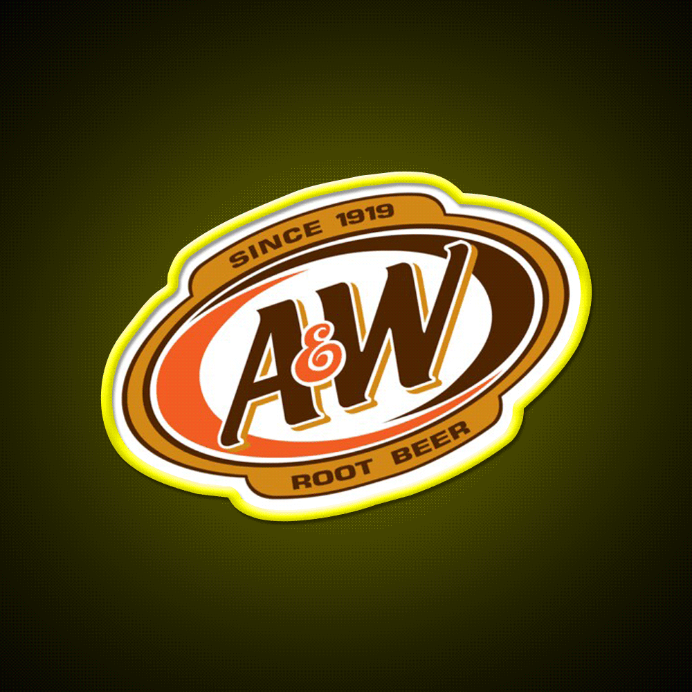 Aw Root Beer Logo Classic Beer Bar Decor Led Neon Sign Rgb Color - Custom LED neon sign front view
