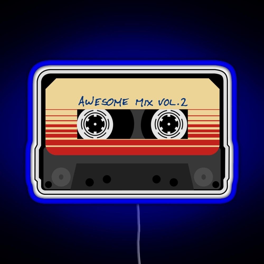 Awesome Mixtape Vol 2 Cassette Retro Rgb Led Neon Sign Pop Wall Art - Shineneon