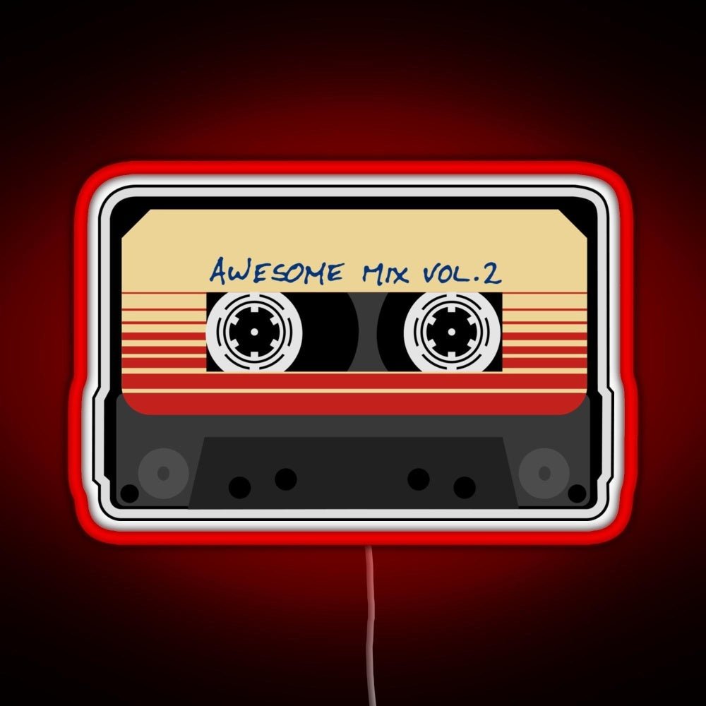Awesome Mixtape Vol 2 Cassette Retro Rgb Led Neon Sign Pop Wall Art - Shineneon