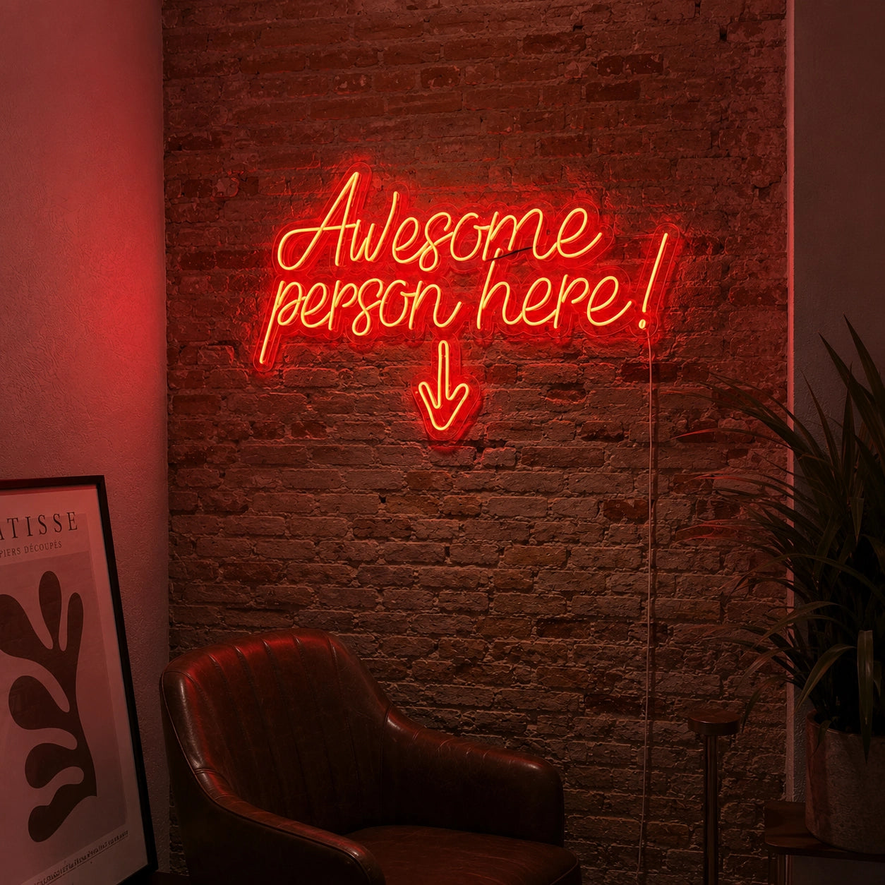 Awesome Person Here LED Neon Sign - 03 Real Lifestyle Scene
