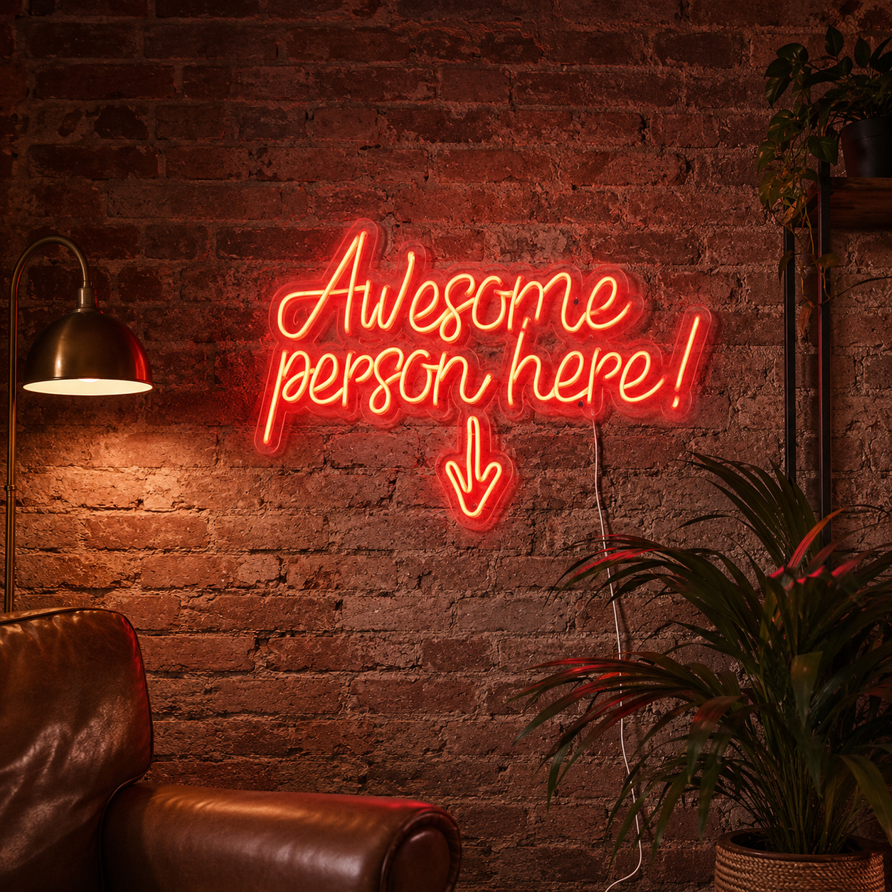 Awesome Person Here LED Neon Sign Wall Neon Sign - 01 Original Product Image
