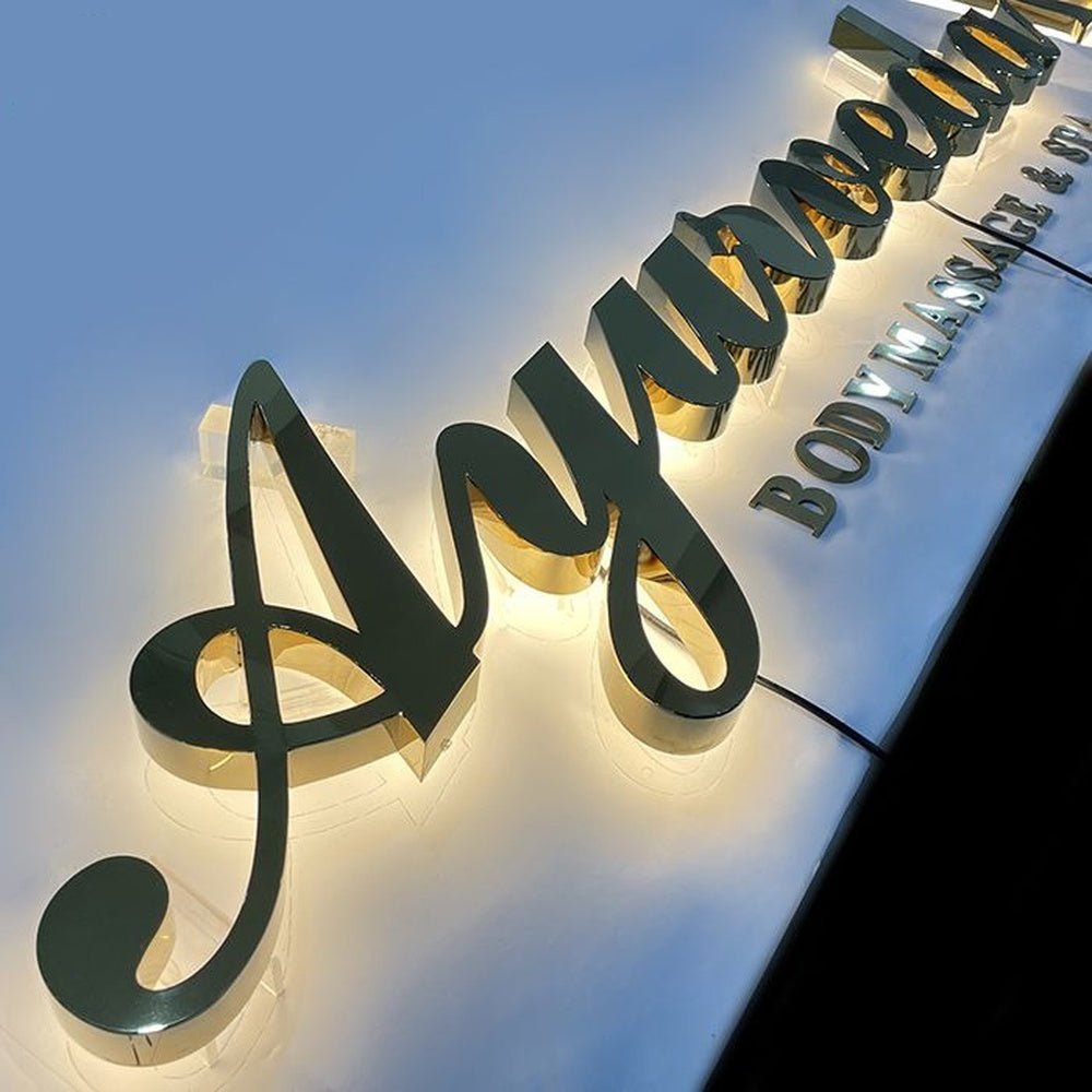 Ayurveda Body Spa 3D Backlit Channel Letters Led Light Sign - Shineneon