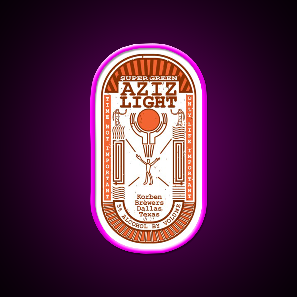 Aziz Light The Divine Brew Alternate Beer Bar Decor Led Neon Sign Rgb Color - Neon sign mounted on wall in room