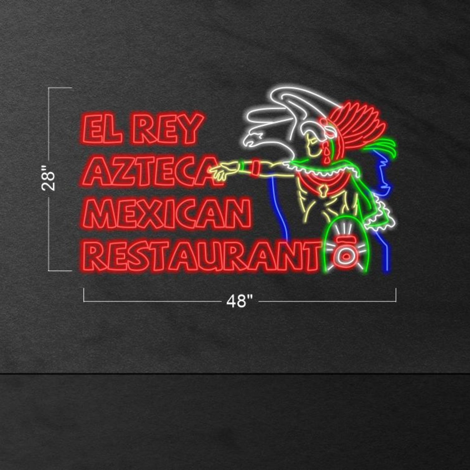 Aztec Mexican Multi-Color Led Neon Sign For Restaurant Decor | Shineneon