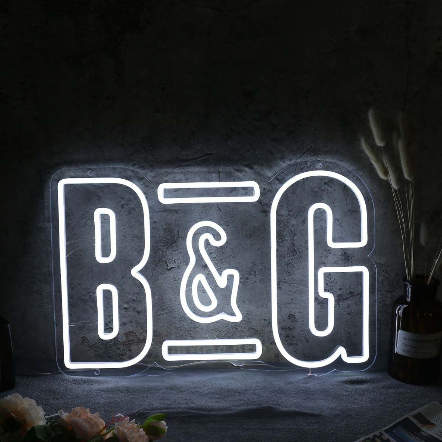 B And G White Neon Sign | Shineneon