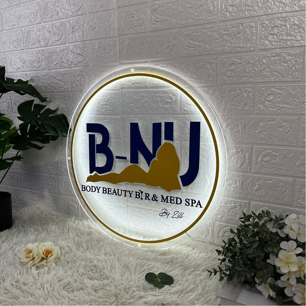 B Nail Med Spa Acrylic Business Logo Sign
