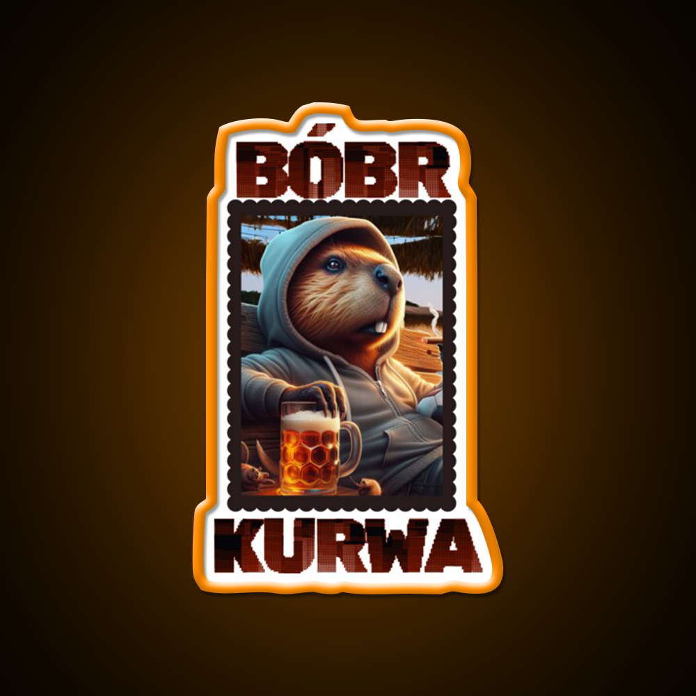 Bobr Kurwa Loves Beer And Football Beer Bar Decor Led Neon Sign Rgb Color - LED neon sign view 5