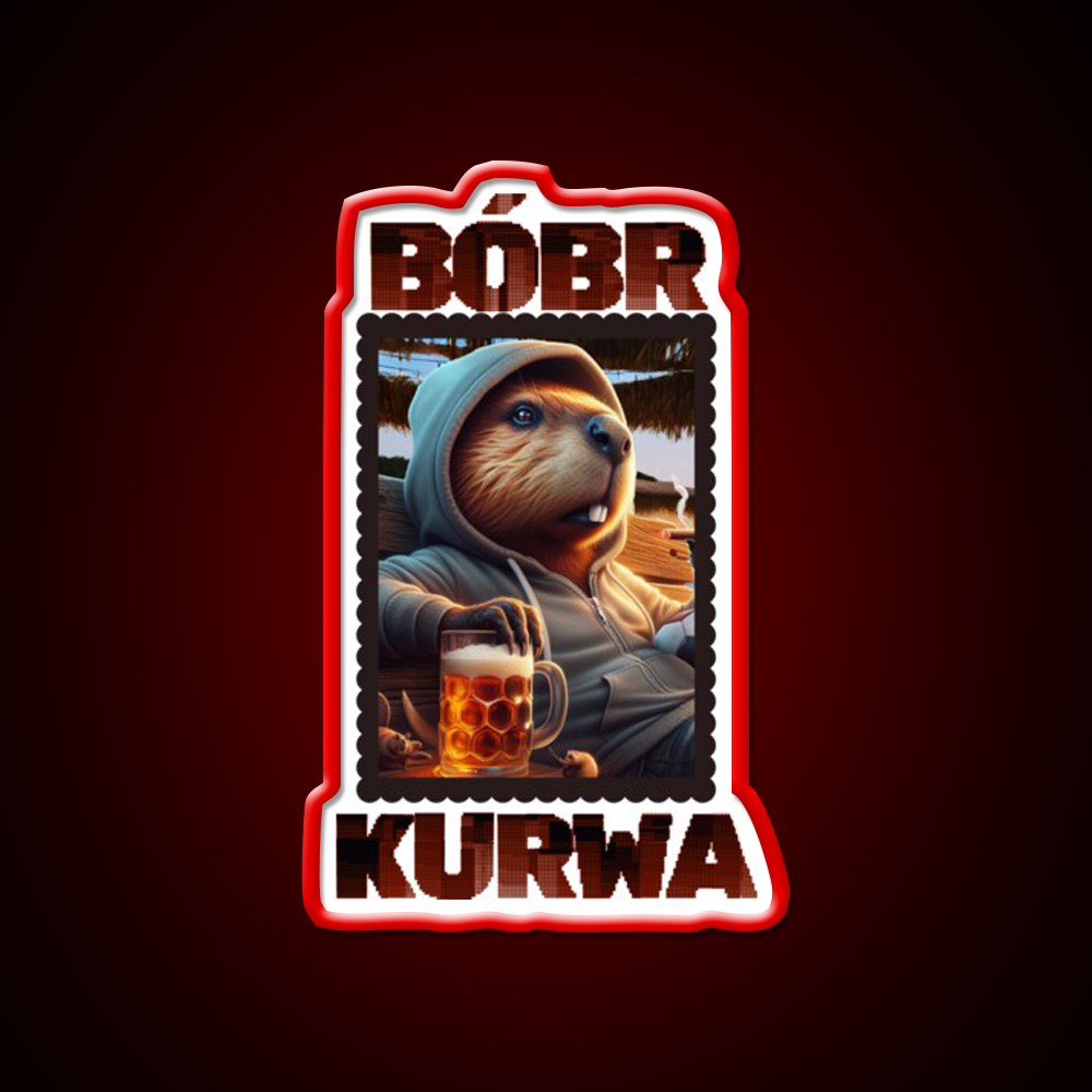 Bobr Kurwa Loves Beer And Football Beer Bar Decor Led Neon Sign Rgb Color - LED neon sign view 9