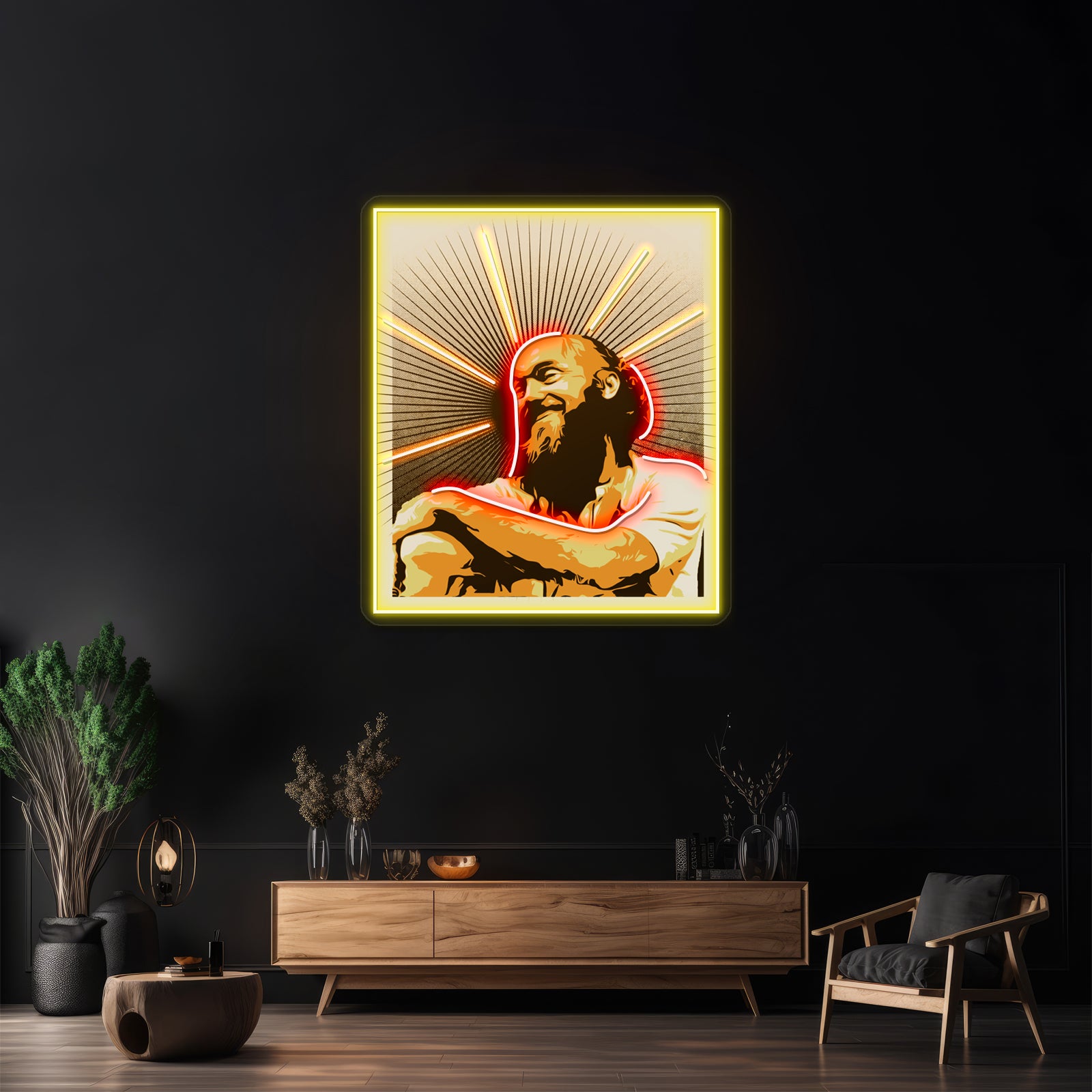 Baba Ram Dass Artwork Led Neon Sign - LED neon sign view 7
