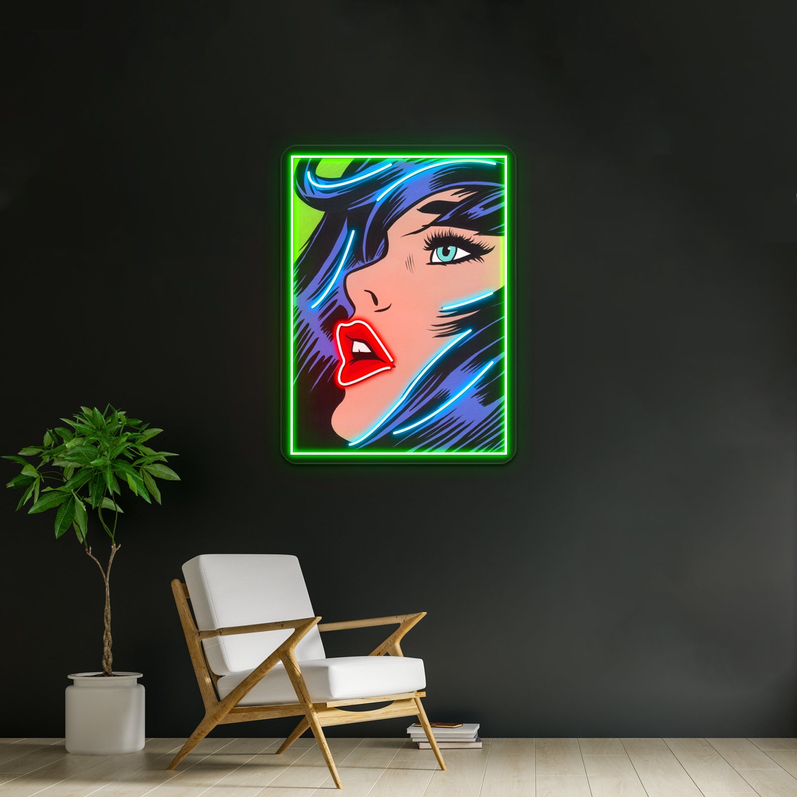 Babe Comic Girl Artwork Led Neon Sign