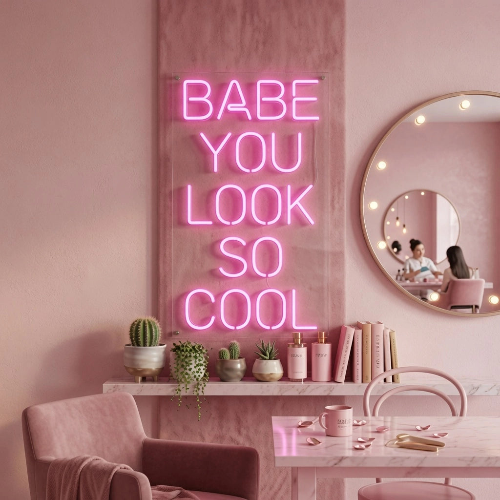 Babe You Look So Cool Business LED Neon Sign - 02 High-Converting Product Image